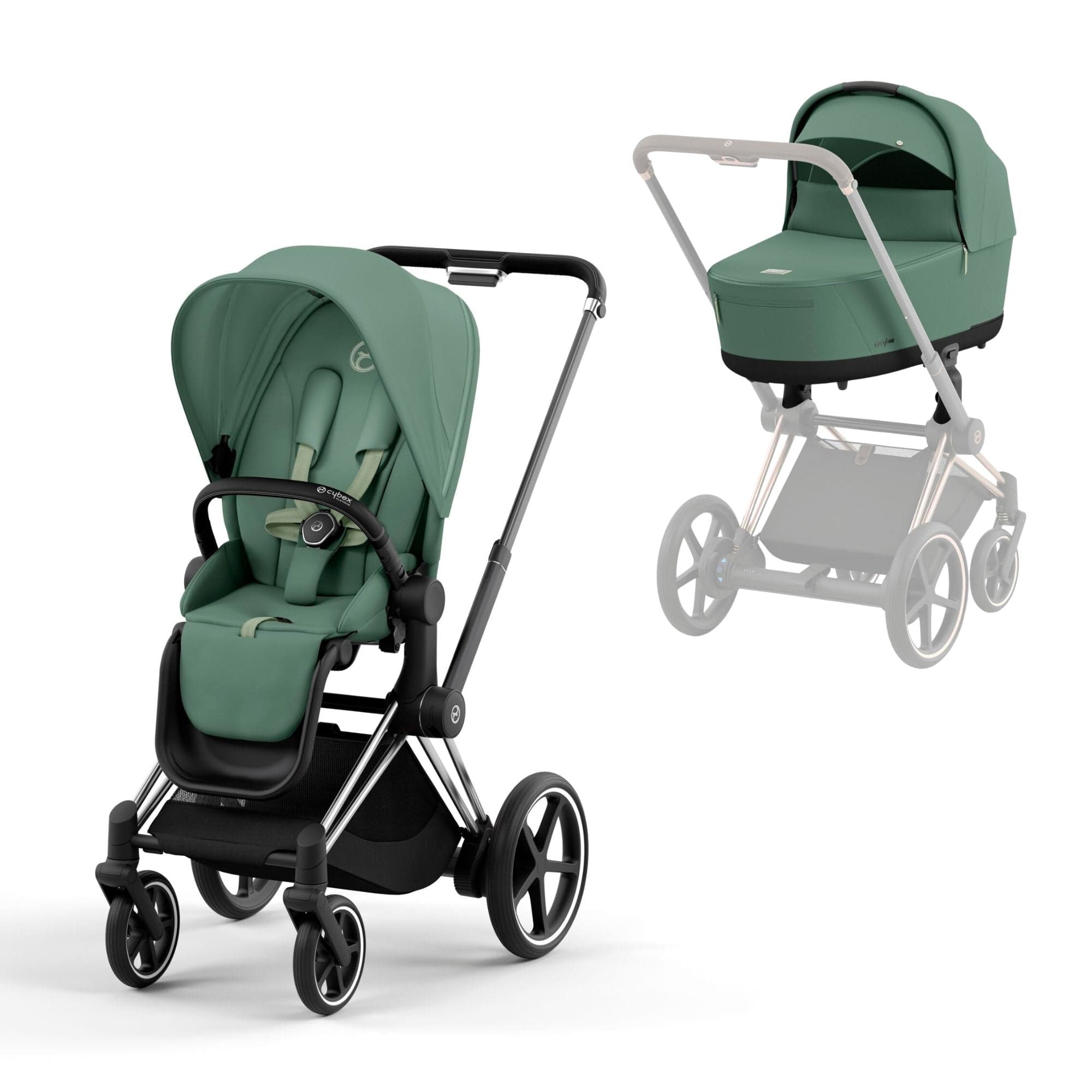 Cybex Baby Prams Cybex e-Priam Pram - Leaf Green 16736-CH-BLK-GRN