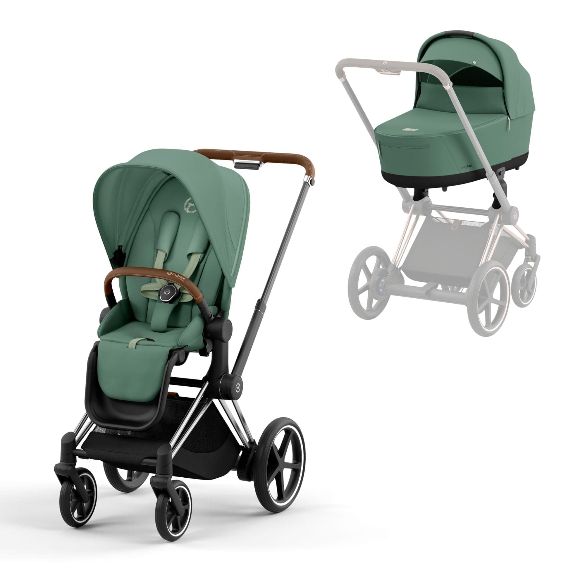 Cybex Baby Prams Cybex e-Priam Pram - Leaf Green 16736-CH-BRN-GRN