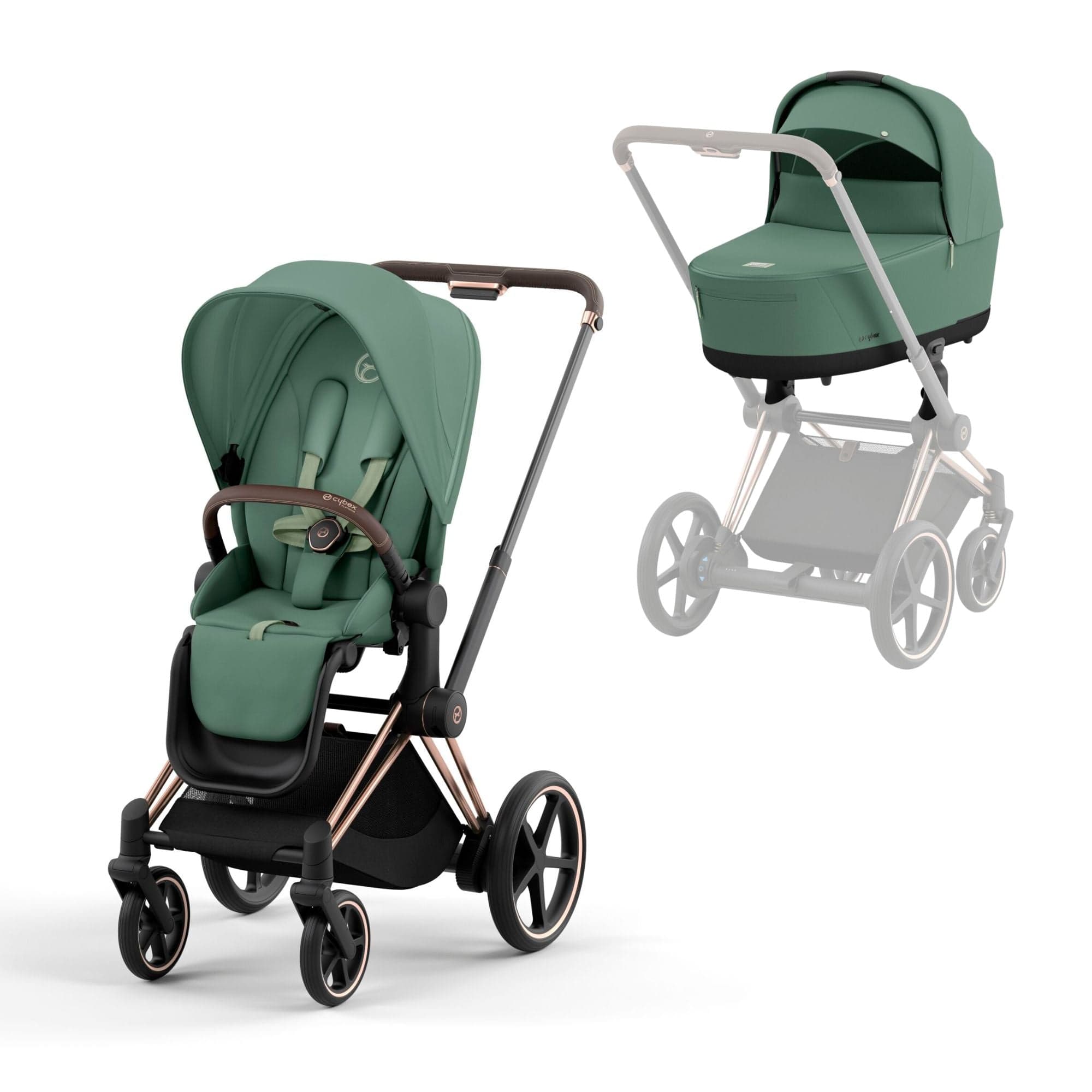 Cybex Baby Prams Cybex e-Priam Pram - Leaf Green 16736-ROS-GOL-GRN