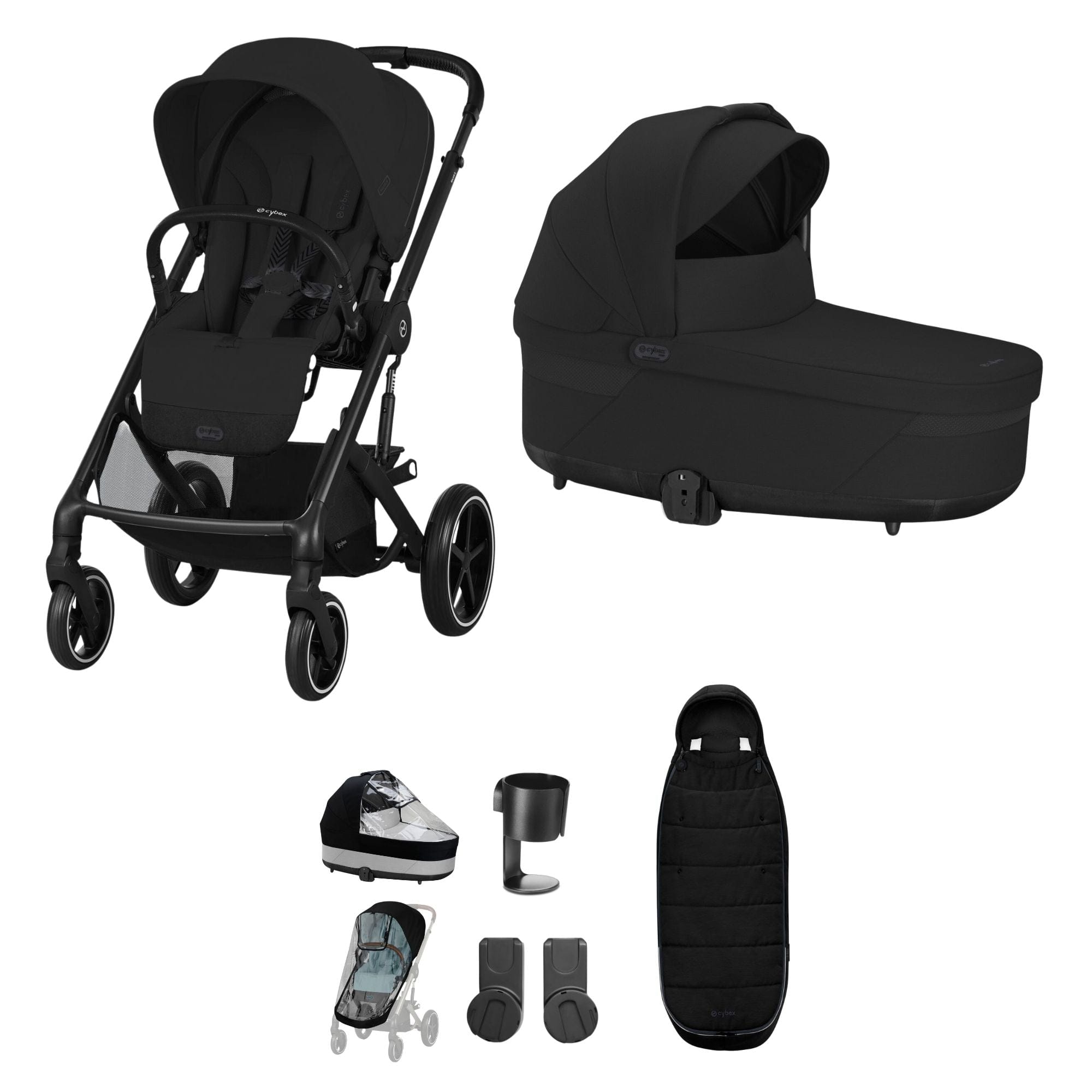 Cybex baby prams Cybex Balios S Lux Essential Bundle - Black/Moon Black 12743-BLK-MOO-BLK