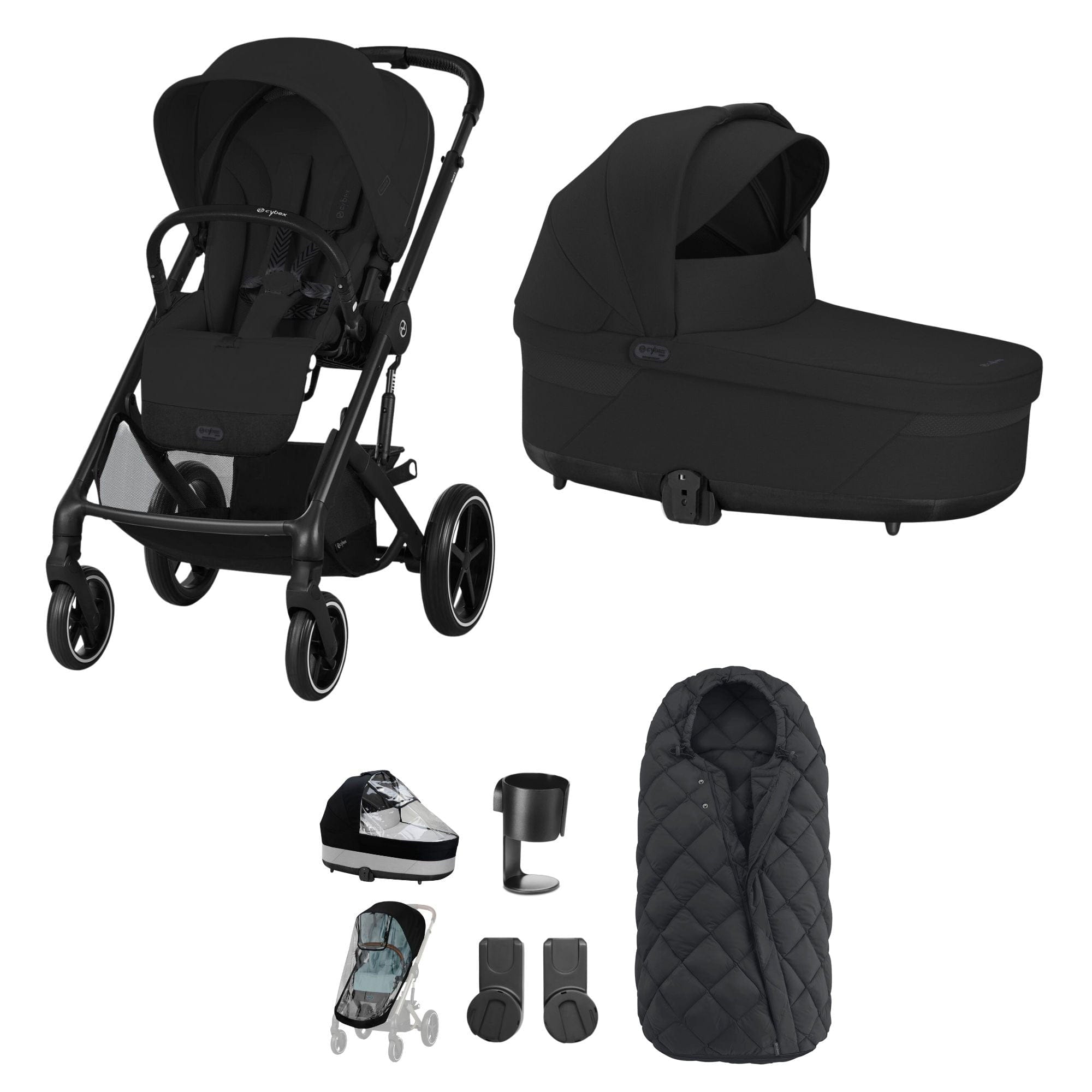 Cybex baby prams Cybex Balios S Lux Essential Bundle - Black/Moon Black 14653-BLK-MOO-BLK