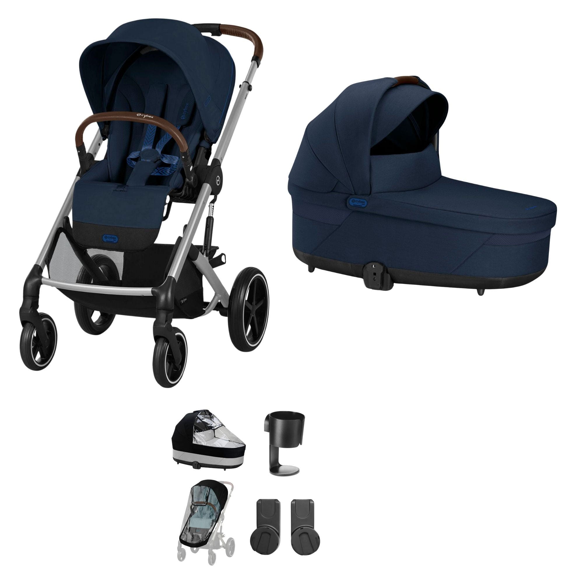 Cybex baby prams Cybex Balios S Lux Essential Bundle - Silver/Ocean Blue 12744-SLV-OCE-BLU-1