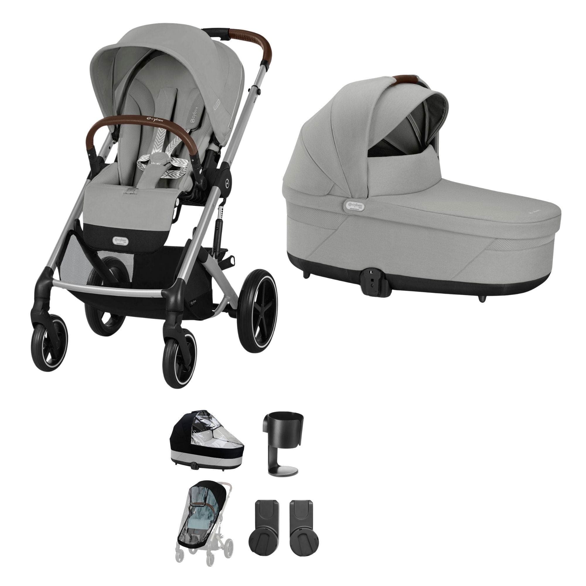 Cybex baby prams Cybex Balios S Lux Essential Bundle - Silver/Stone Grey 12751-SLV-LAV-GRY-1