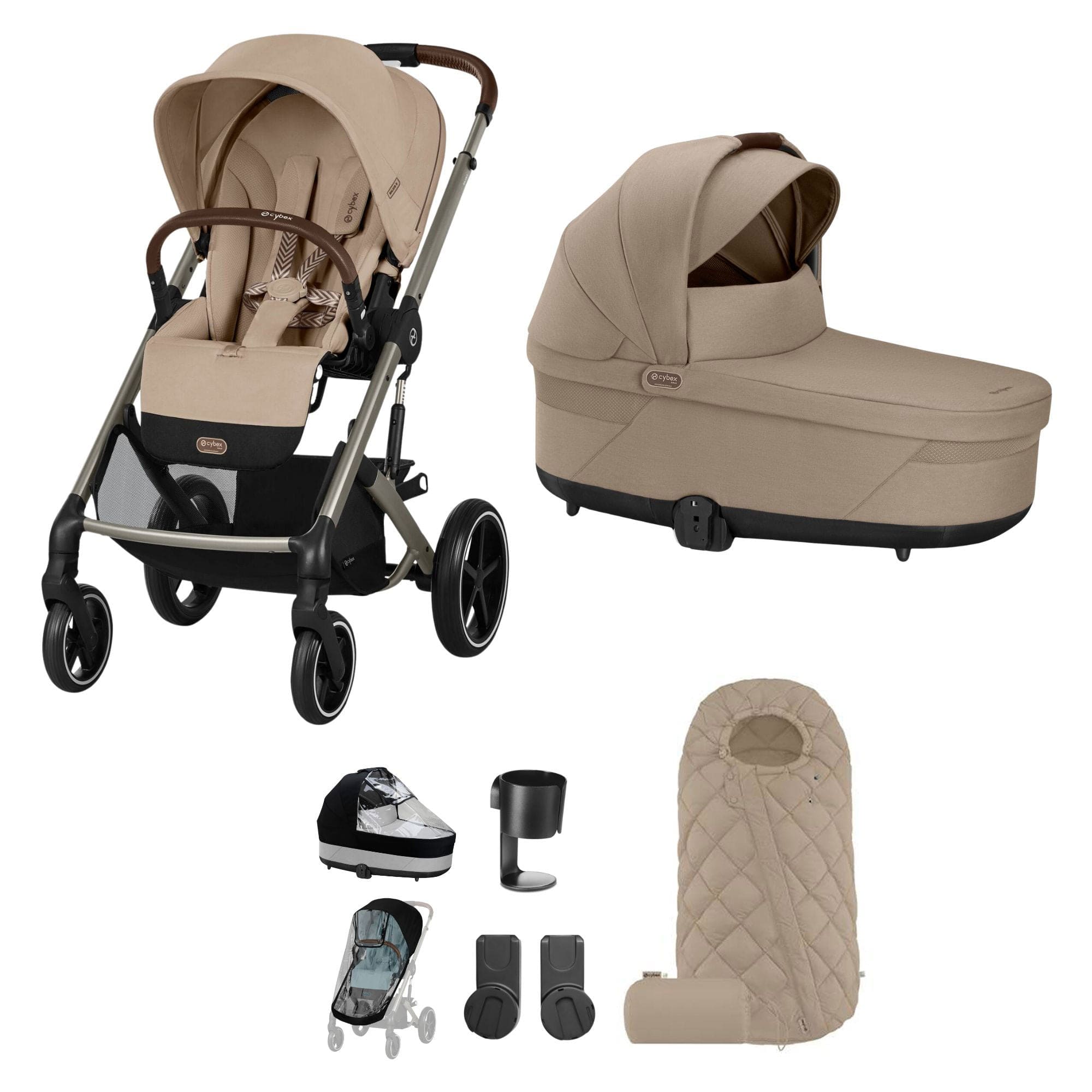 Cybex baby prams Cybex Balios S Lux Essential Bundle - Taupe/Almond Beige 16847-ALM-BEI