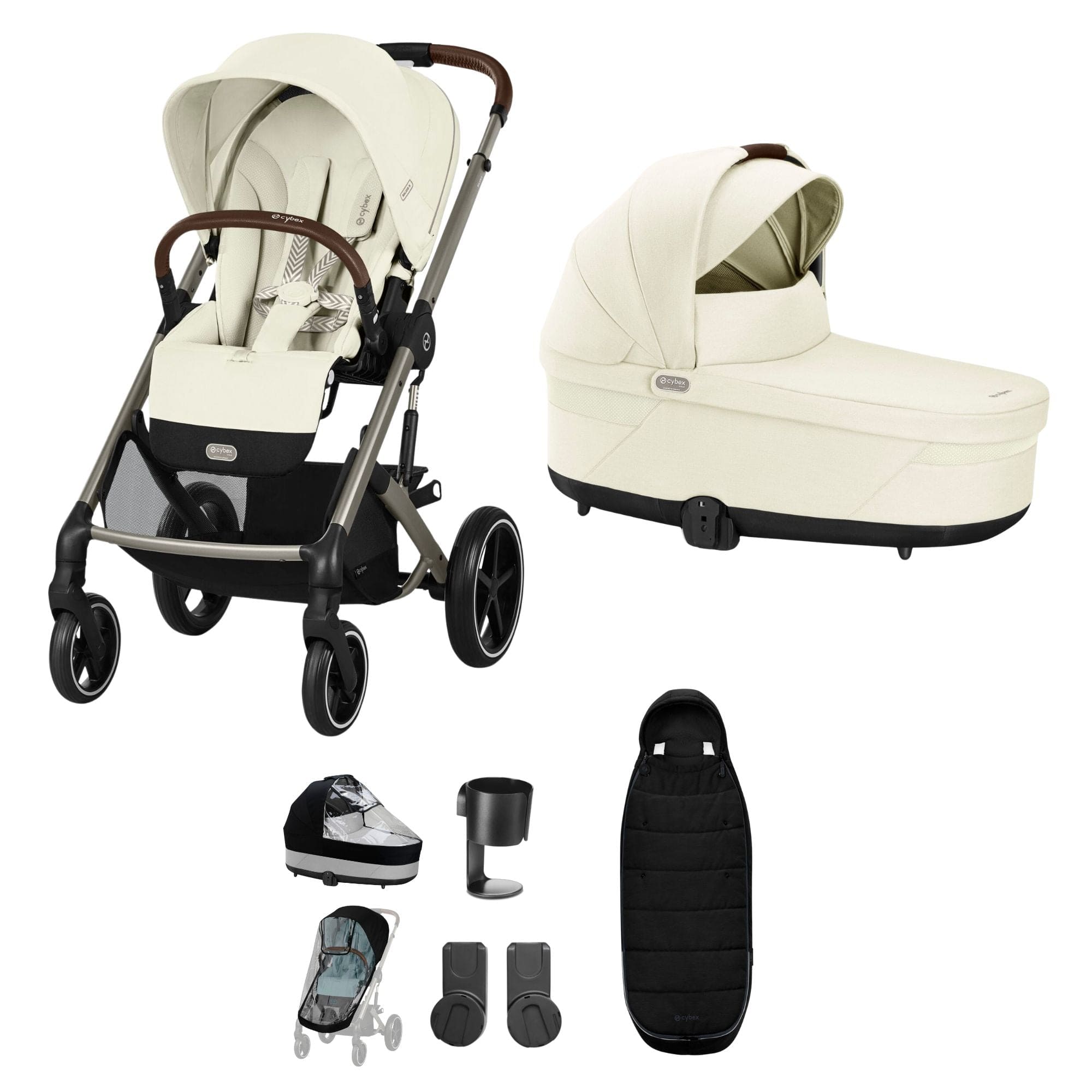 Cybex baby prams Cybex Balios S Lux Essential Bundle - Taupe/Seashell Beige 14656-TPE-SEA-BEI