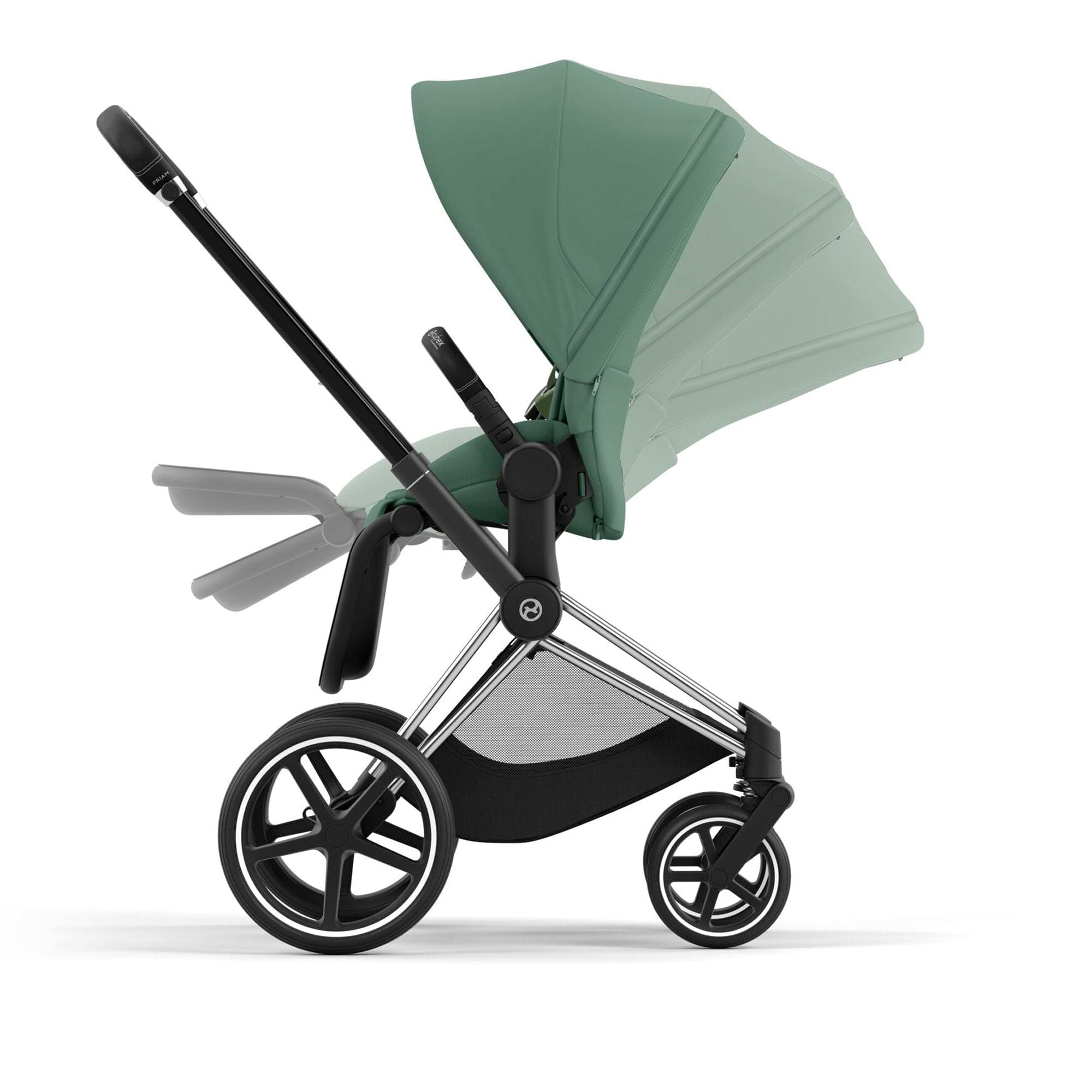 Cybex Priam Pram with Lux Cot Leaf Green