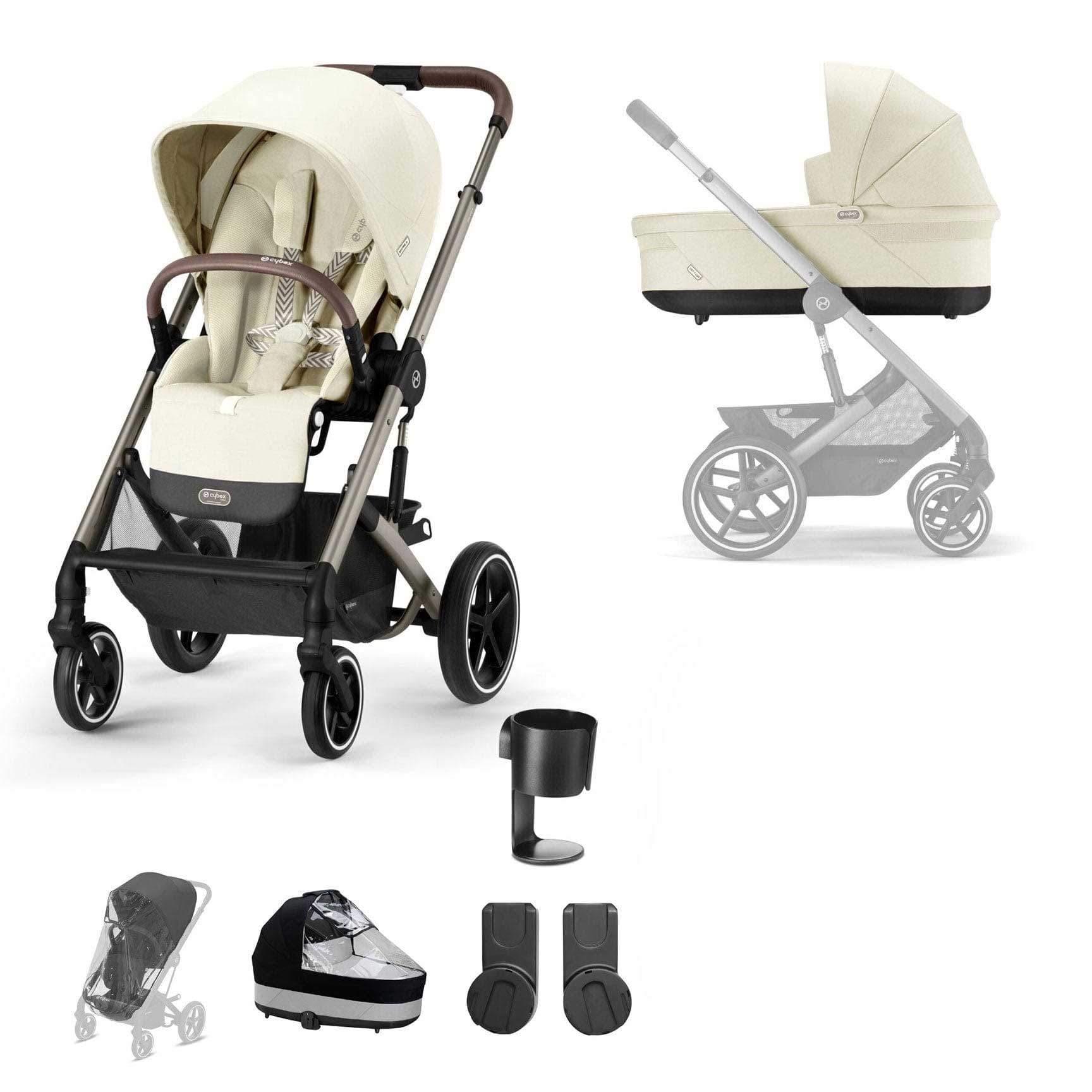 Cybex Balios S Lux Essential Bundle - Taupe/Seashell Beige