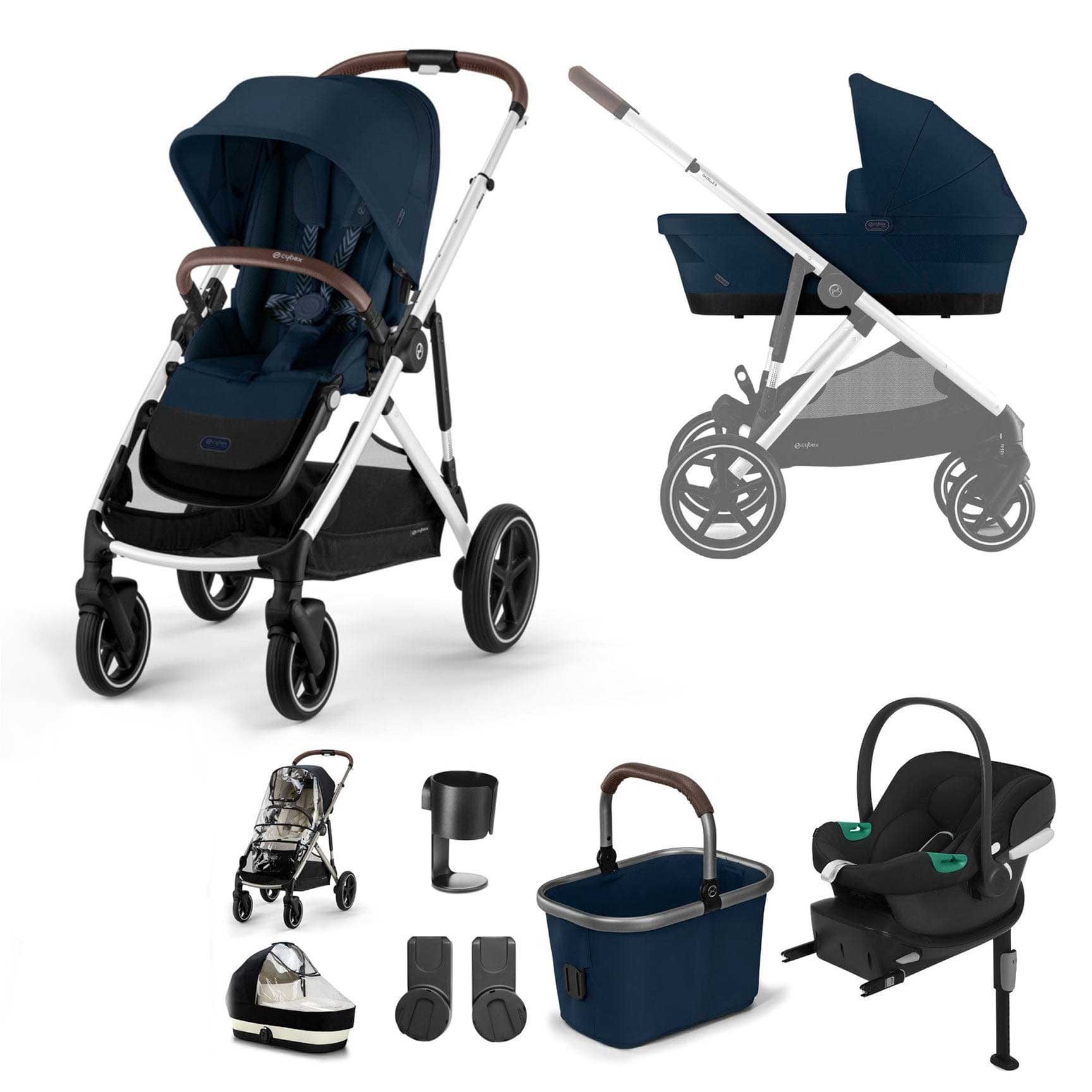 Cybex travel systems Cybex Gazelle S Comfort Bundle - Silver/Ocean Blue 12769-SLV-OCE-BLU-1