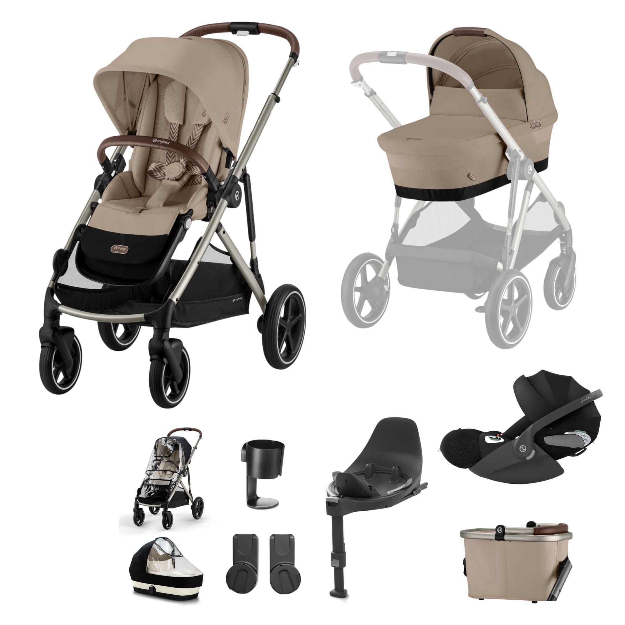 Cybex travel systems Cybex Gazelle S Luxury Bundle - Taupe/Almond Beige 17044-ALM-BEI-5