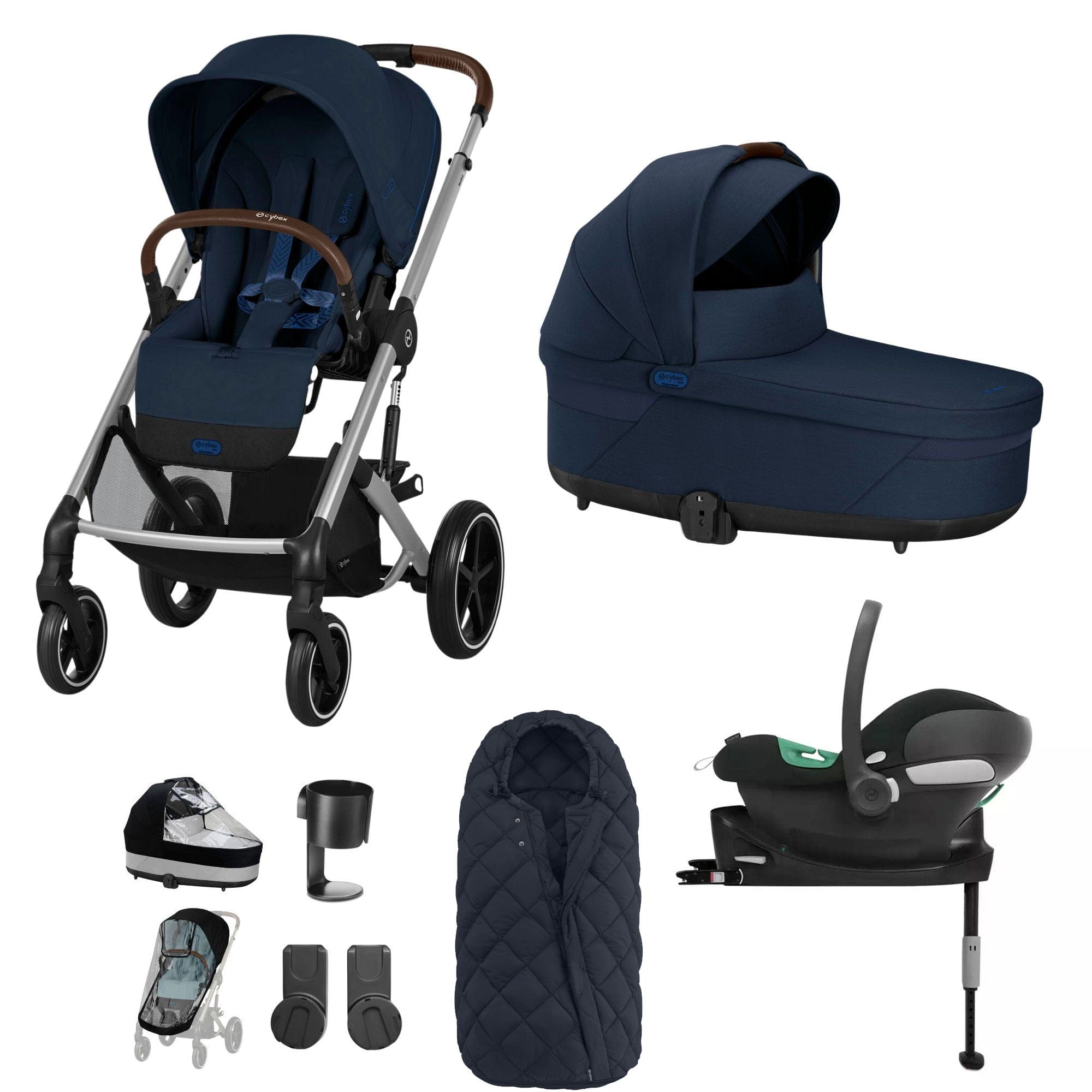 Cybex Travel Systems Cybex Balios S Lux Comfort Bundle - Silver/Ocean Blue 127455-SLV-OCE-BLU