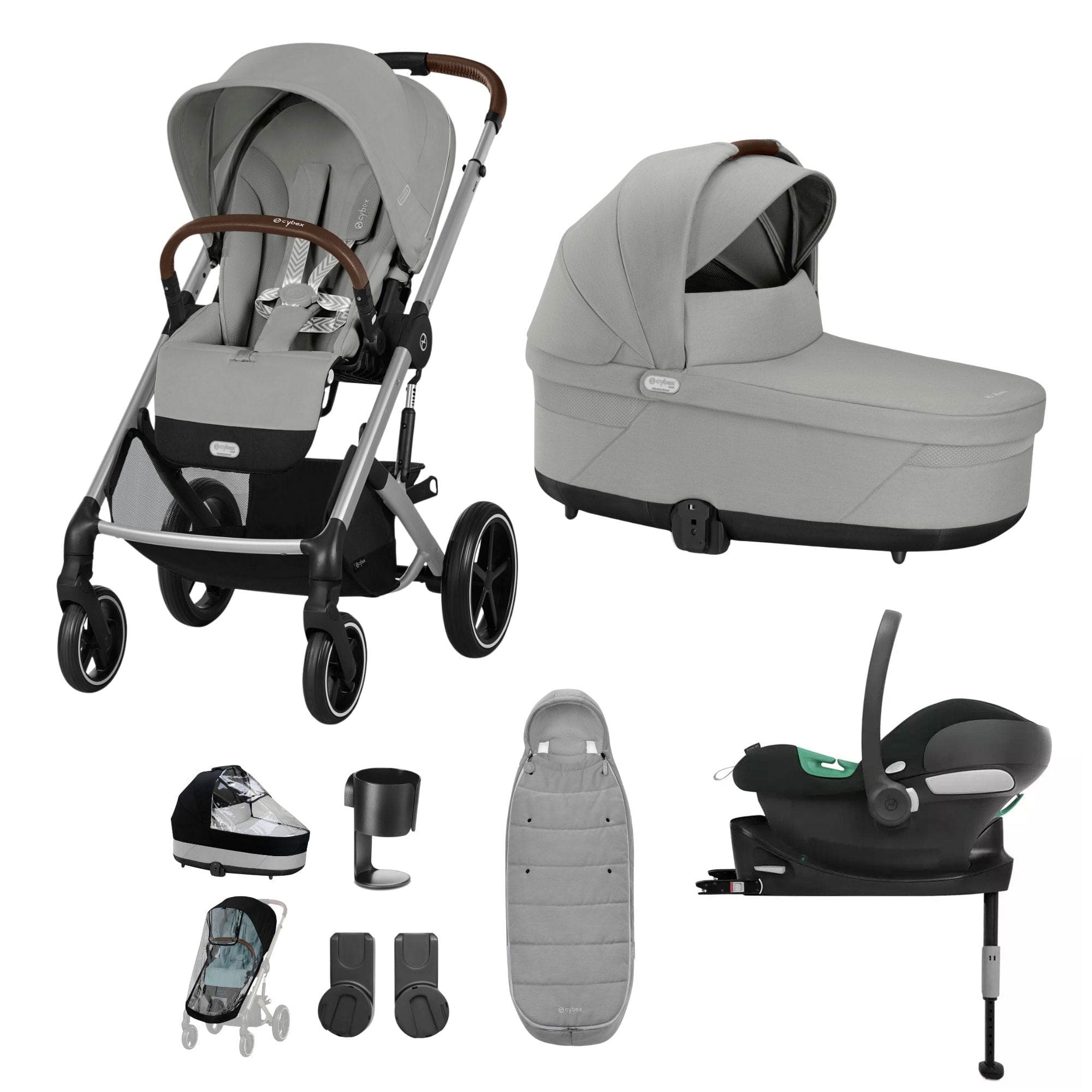 Cybex Travel Systems Cybex Balios S Lux Comfort Bundle - Silver/Stone Grey 14650-SLV-LAV-GRY