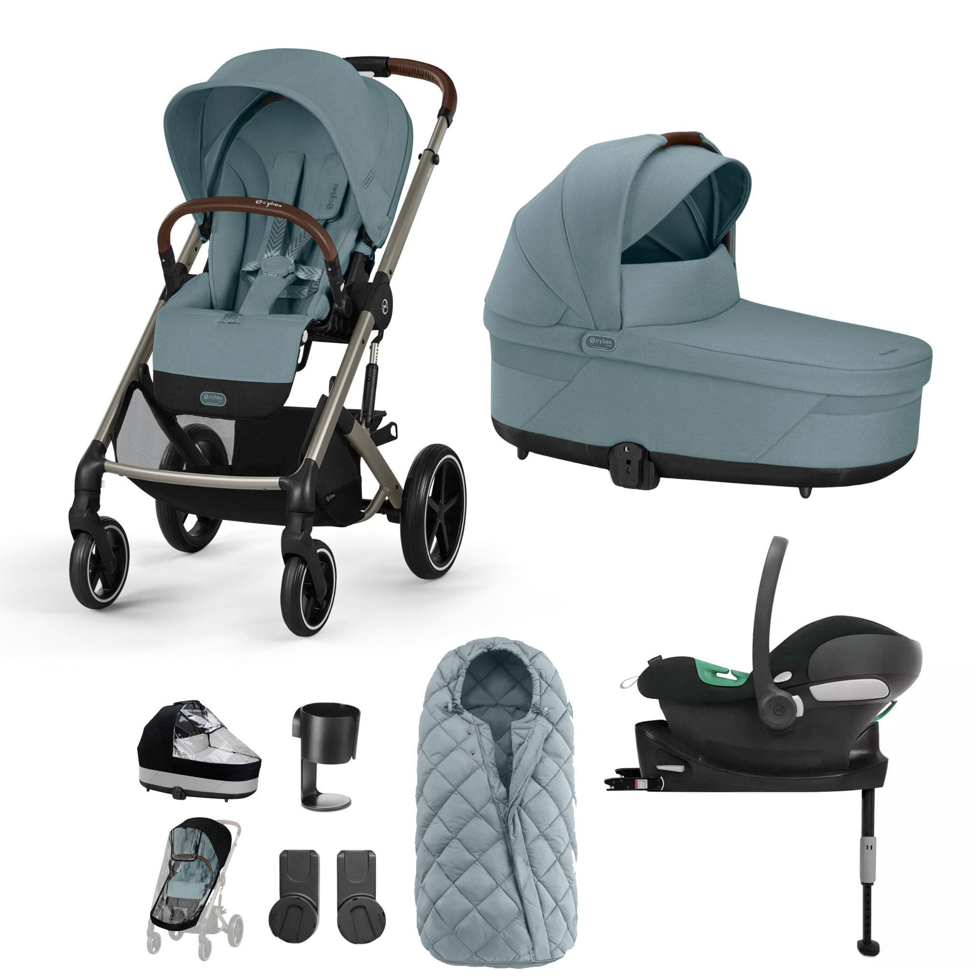 Cybex Travel Systems Cybex Balios S Lux Comfort Bundle - Taupe/Stormy Blue 127458-TPE-SKY-BLU