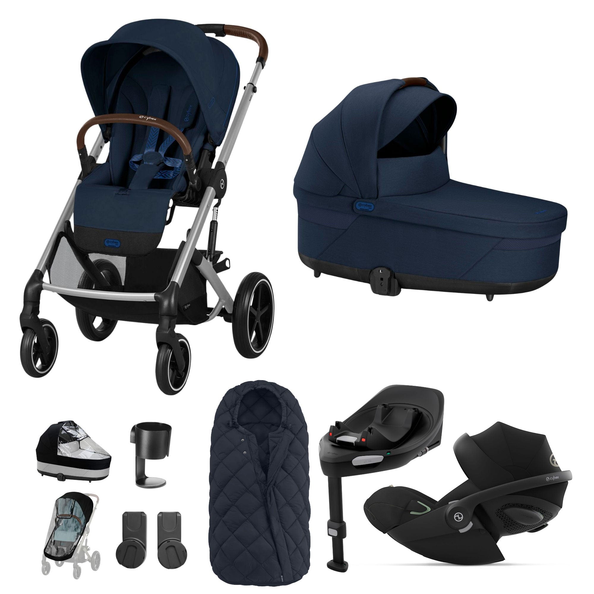 Cybex Travel Systems Cybex Balios S Lux Luxury Bundle - Silver/Ocean Blue 14667-SLV-OCE-BLU