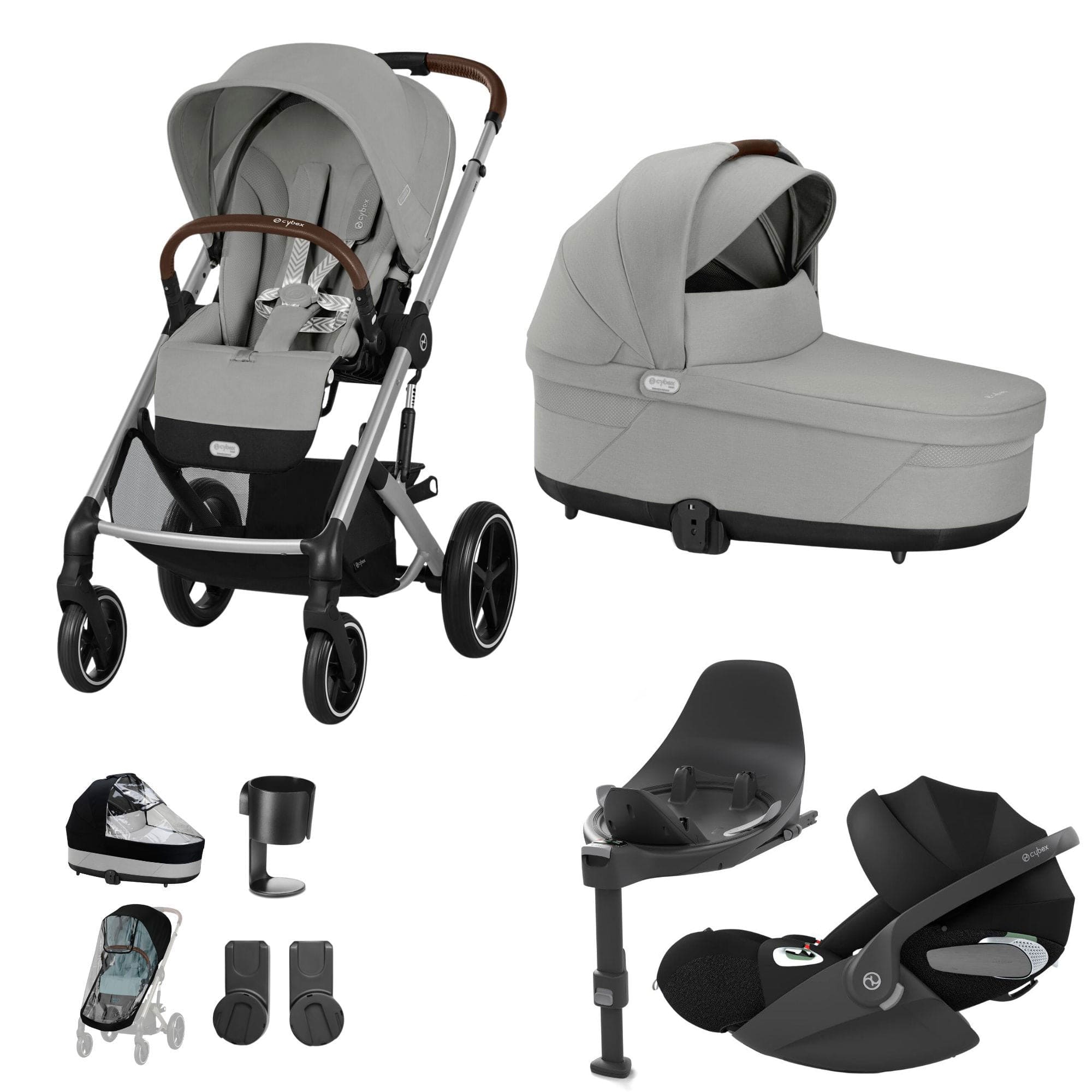 Cybex Travel Systems Cybex Balios S Lux Luxury Bundle - Silver/Stone Grey 127461-SLV-LAV-GRY-3