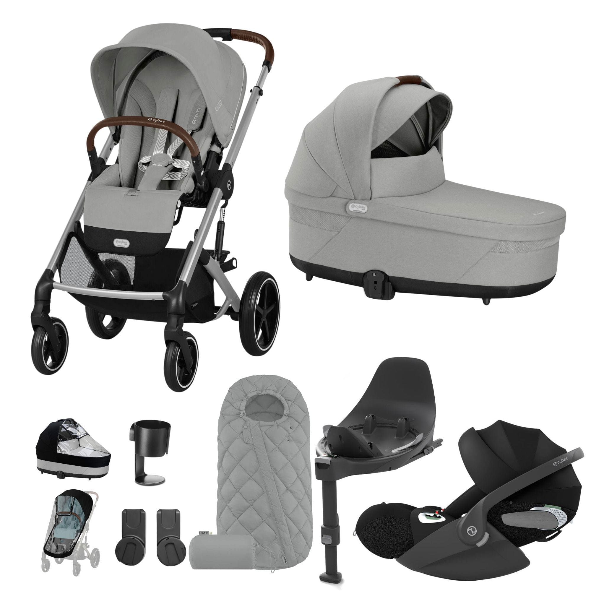 Cybex Travel Systems Cybex Balios S Lux Luxury Bundle - Silver/Stone Grey 127461-SLV-LAV-GRY