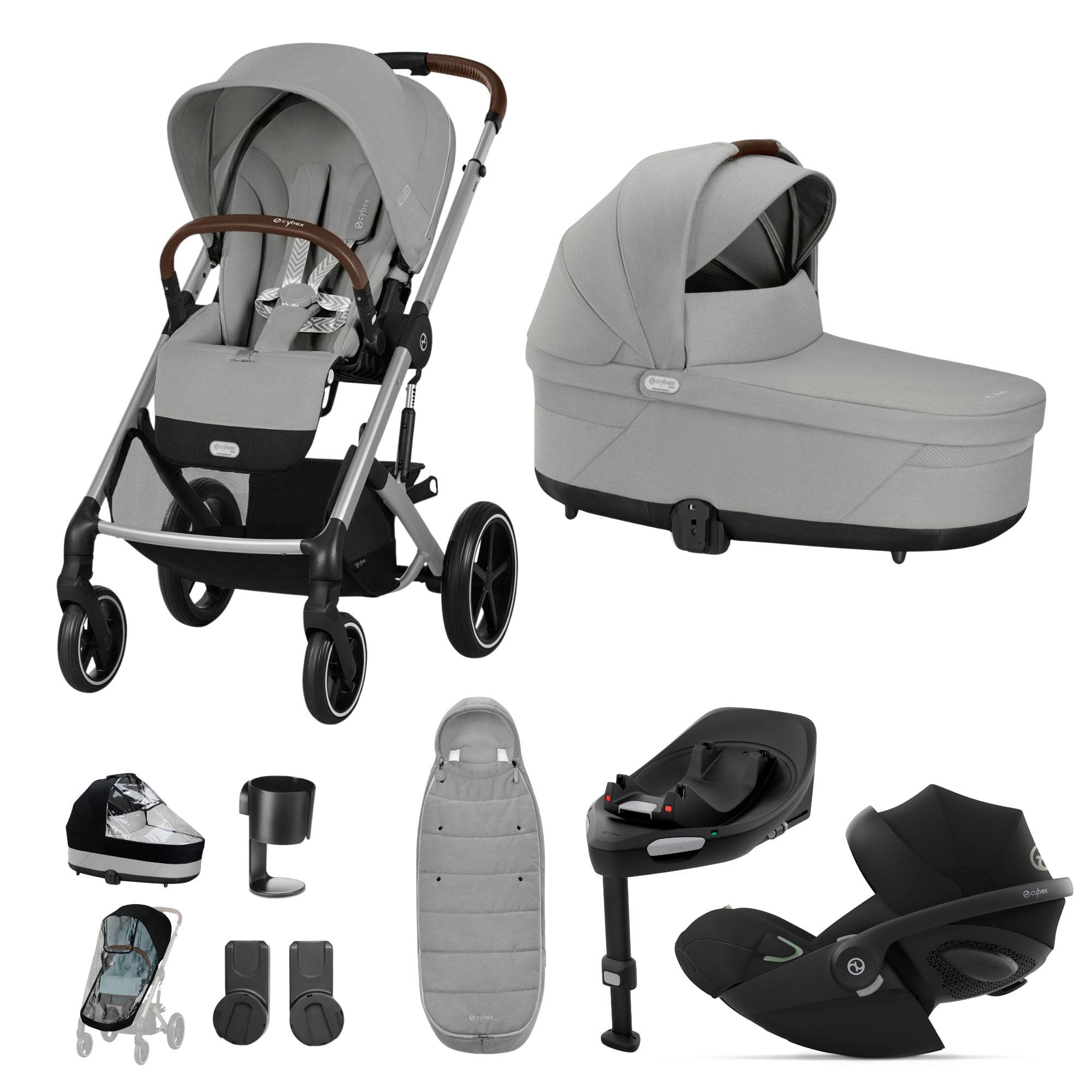 Cybex Travel Systems Cybex Balios S Lux Luxury Bundle - Silver/Stone Grey 14673-SLV-LAV-GRY