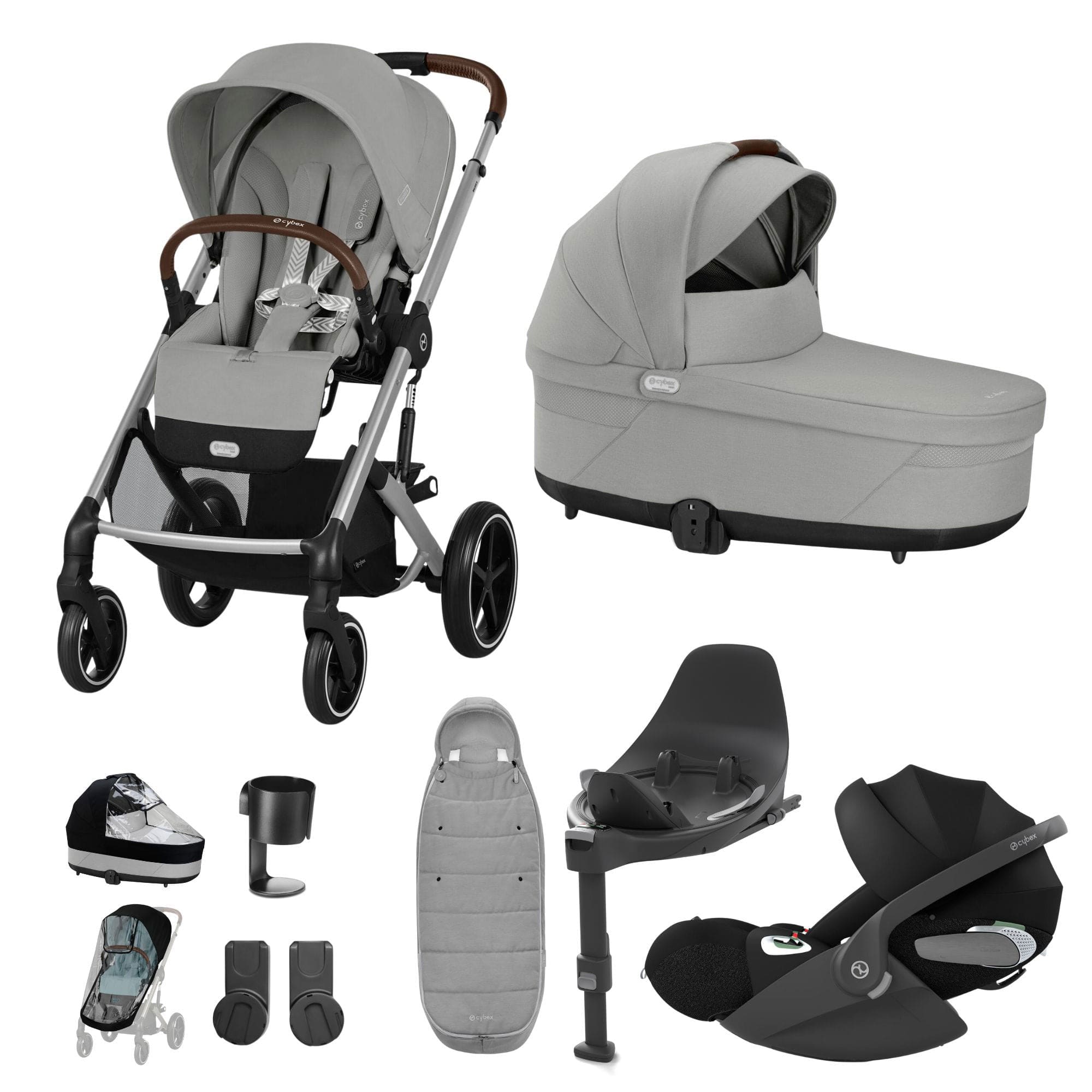 Cybex Travel Systems Cybex Balios S Lux Luxury Bundle - Silver/Stone Grey 14710-SLV-LAV-GRY