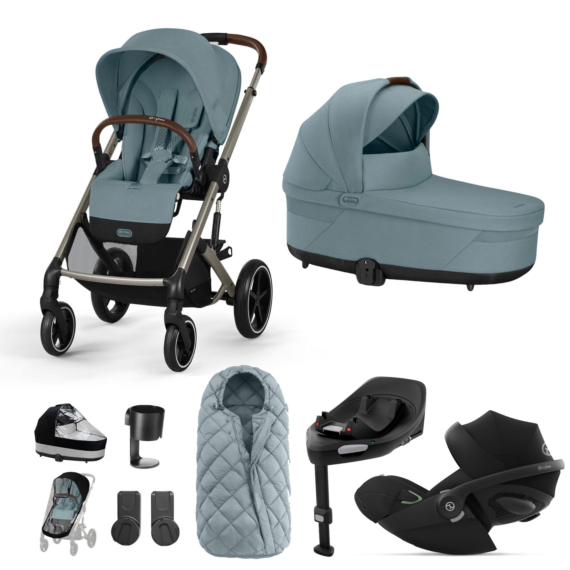 Cybex Travel Systems Cybex Balios S Lux Luxury Bundle - Taupe/Stormy Blue 14675-TPE-SKY-BLU