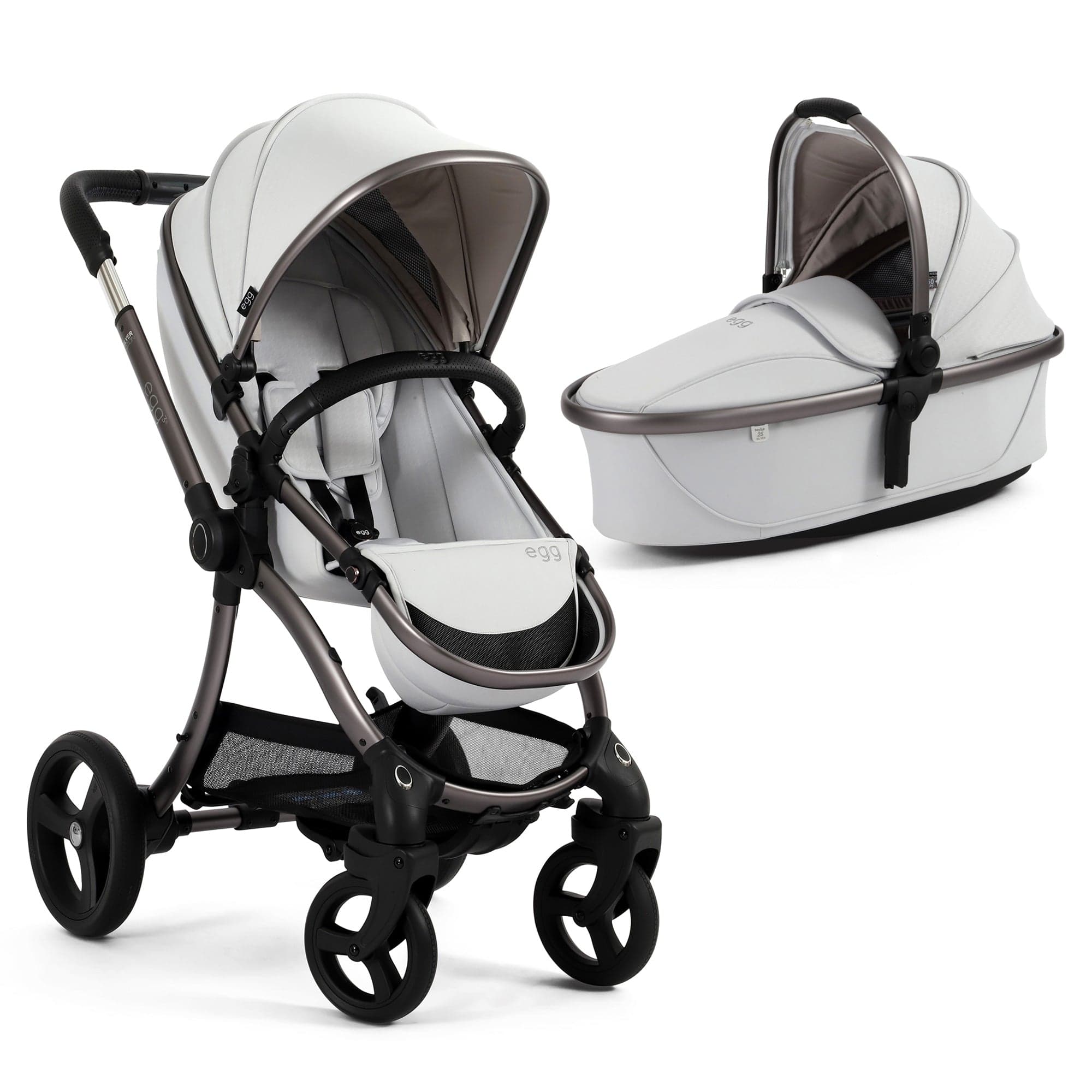 egg baby prams egg3 Pram Bundle - Houndstooth Silver 18105-HTS