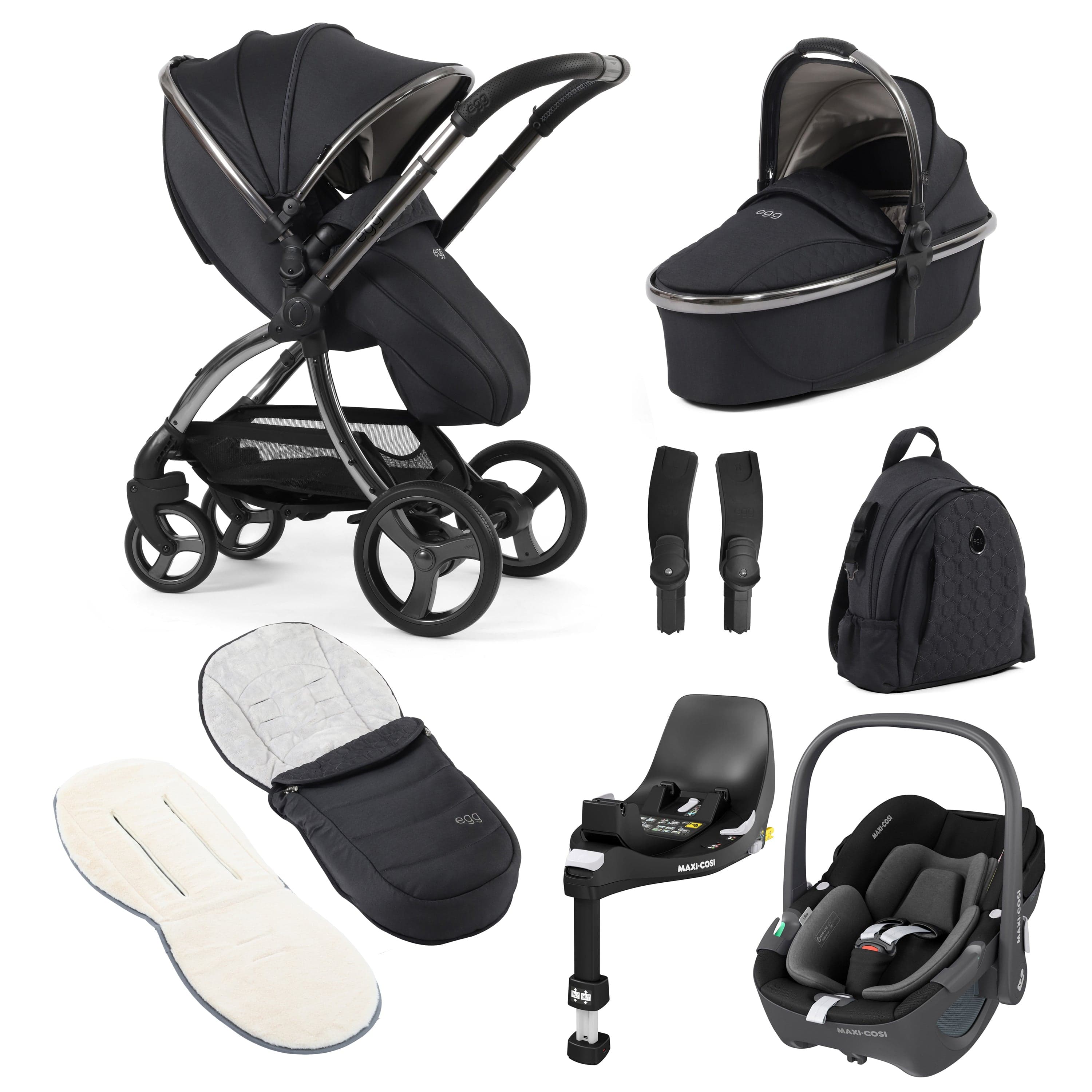 egg travel systems egg3 Luxury Maxi-Cosi Travel System Bundle - Carbonite 18135-PEB-CAR