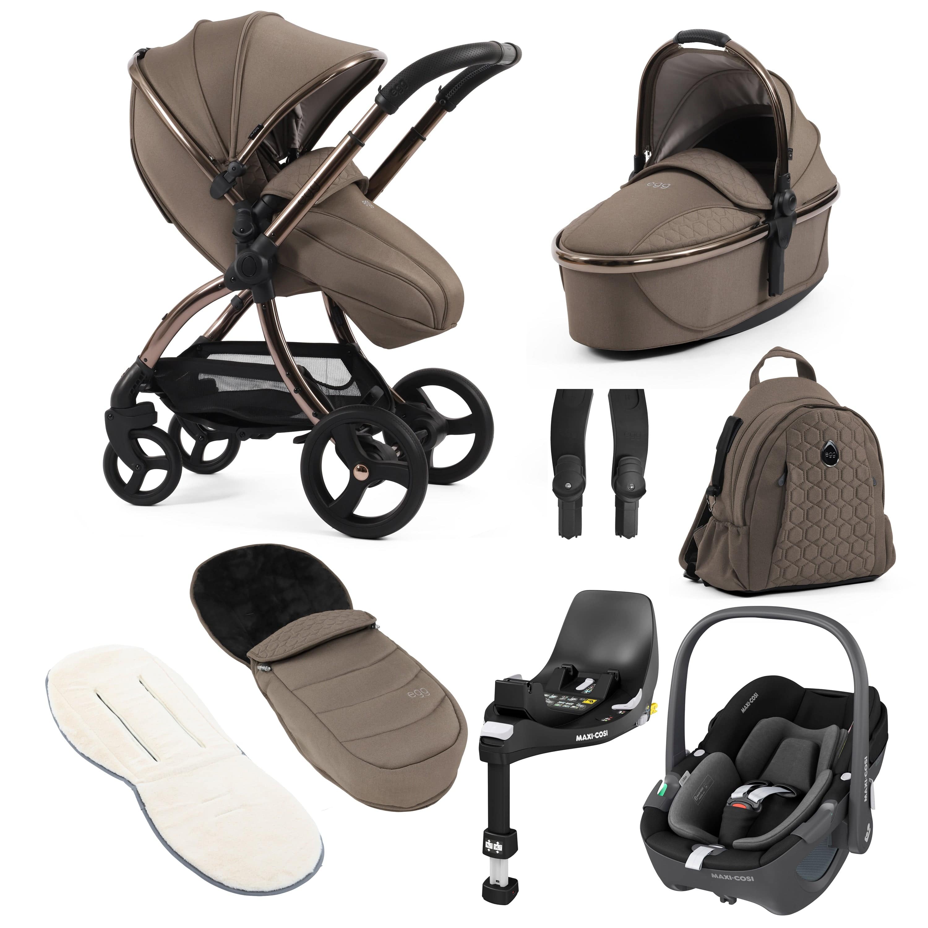 egg travel systems egg3 Luxury Maxi-Cosi Travel System Bundle - Mink 18137-PEB-MIN