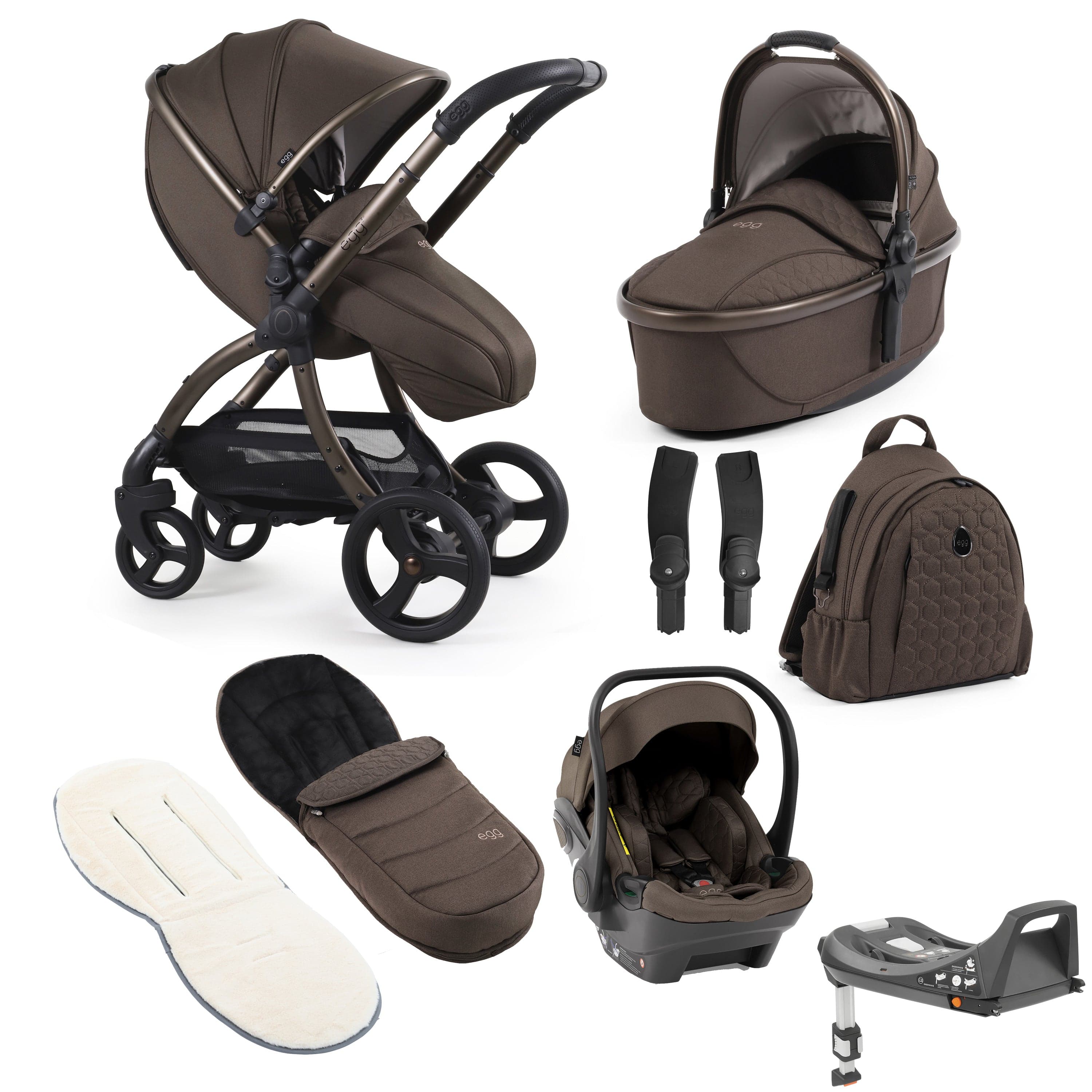 egg travel systems egg3 Luxury Travel System Bundle - Chocolate Velvet 18005-CHV