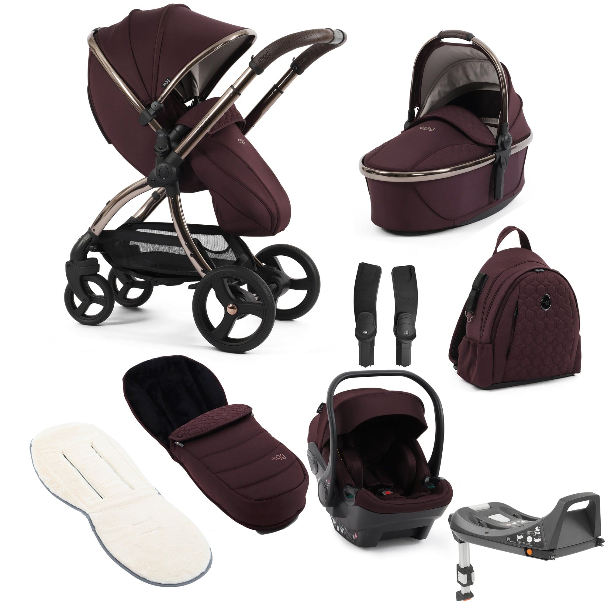 egg travel systems egg3 Luxury Travel System Bundle - Mulberry 18004-MUL