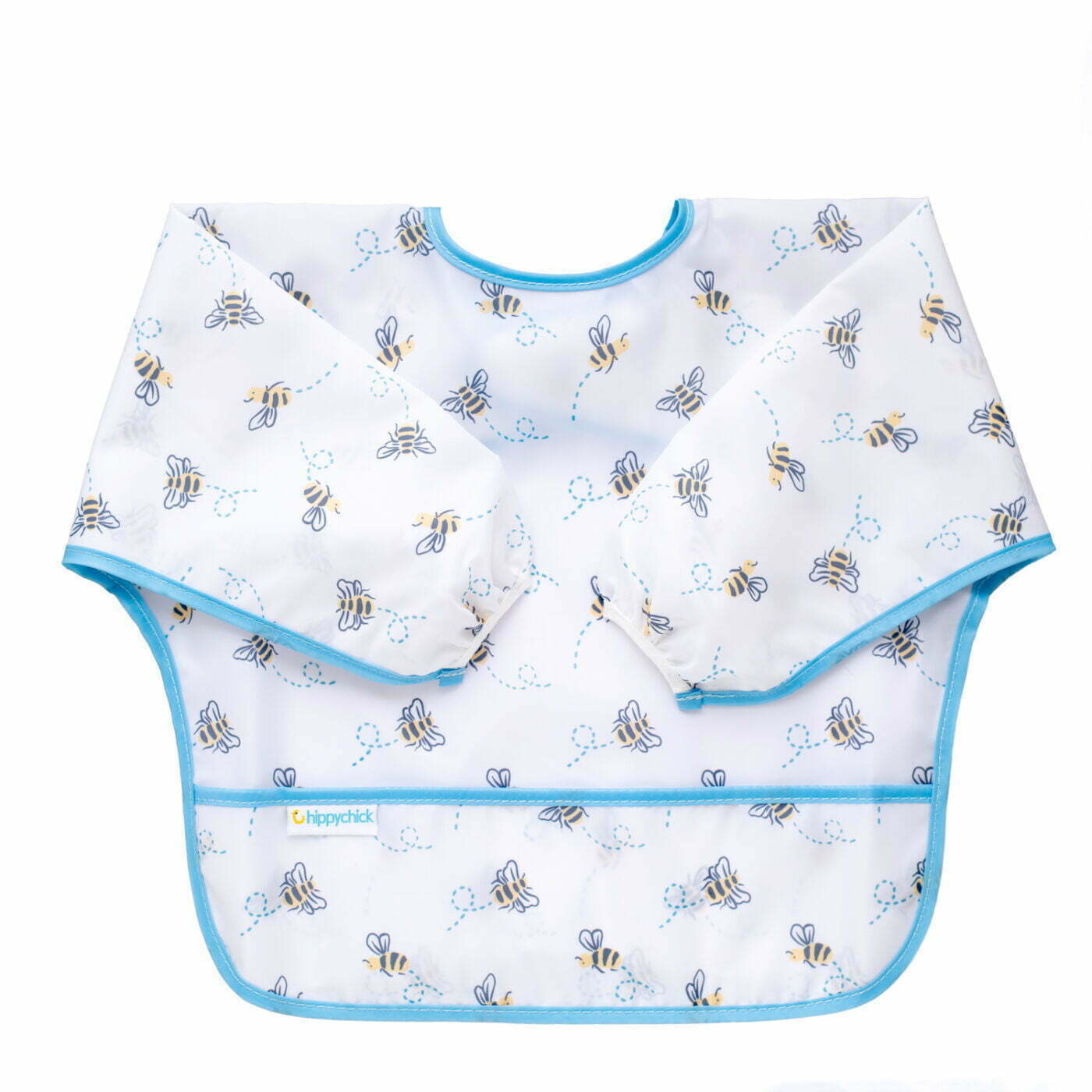 Hippychick feeding & weaning Hippychick Sleeved Bib - Busy Bees HCSB04