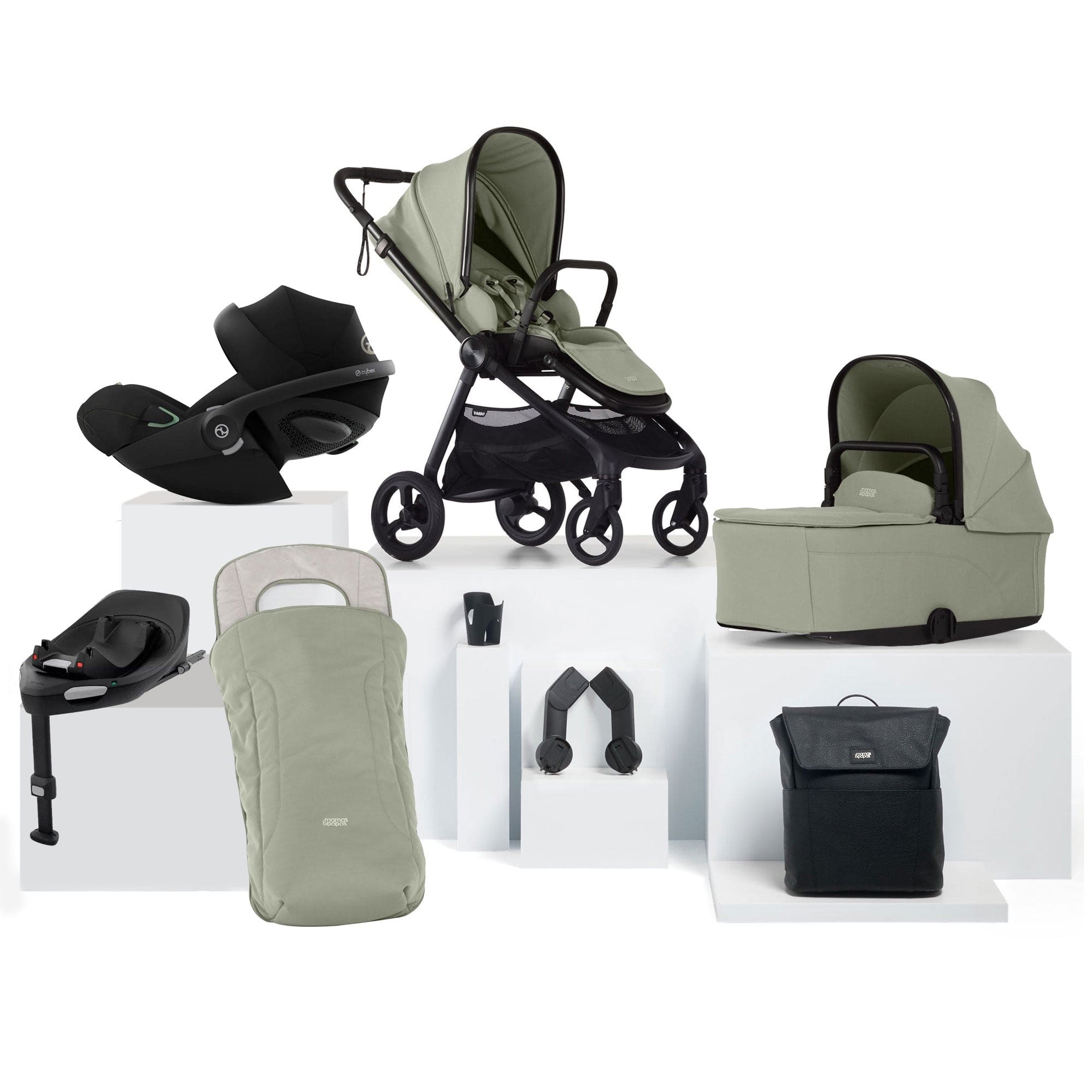 Mamas & Papas baby prams Mamas & Papas Vardo Complete Cybex Bundle - Sage 17416-VAR-CYB-G