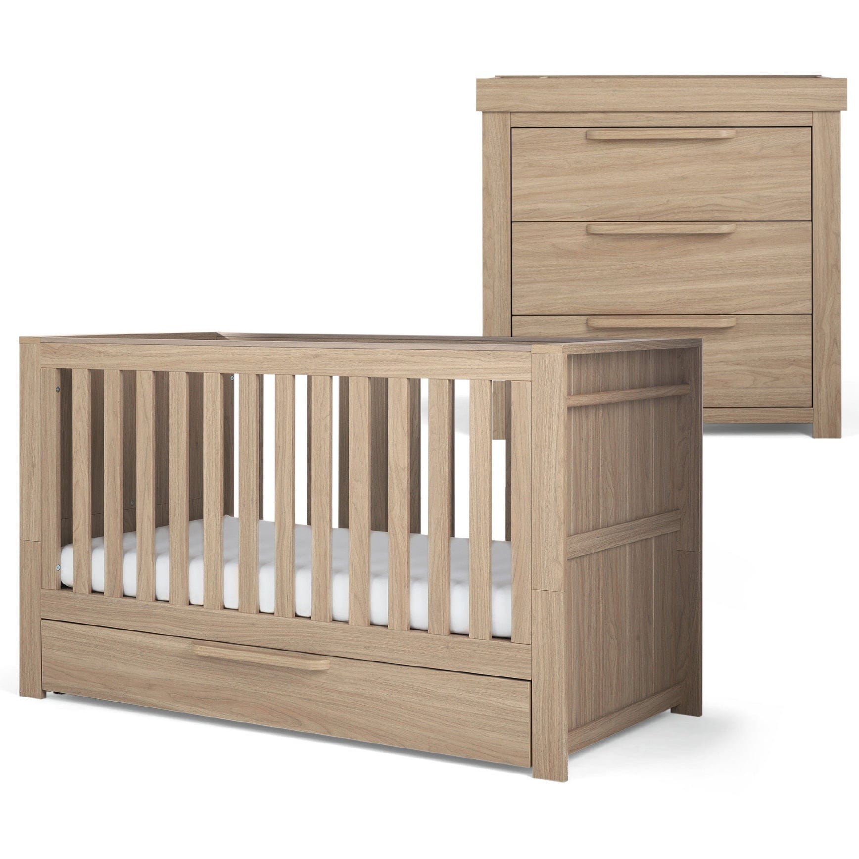 Mamas & Papas cot bed room sets Mamas & Papas Franklin 2 Piece Roomset - Natural Oak