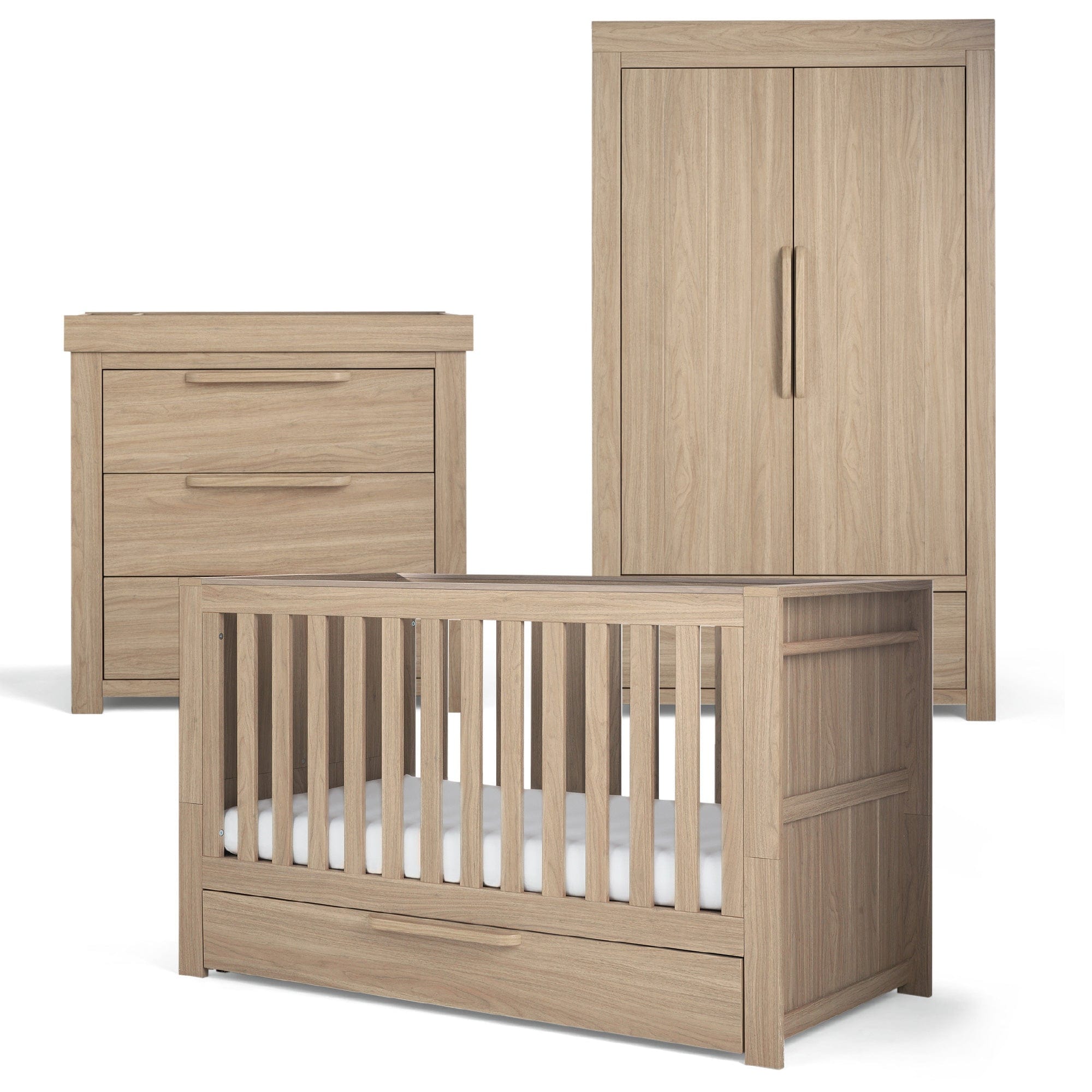 Mamas & Papas cot bed room sets Mamas & Papas Franklin 3 Piece Roomset - Natural Oak