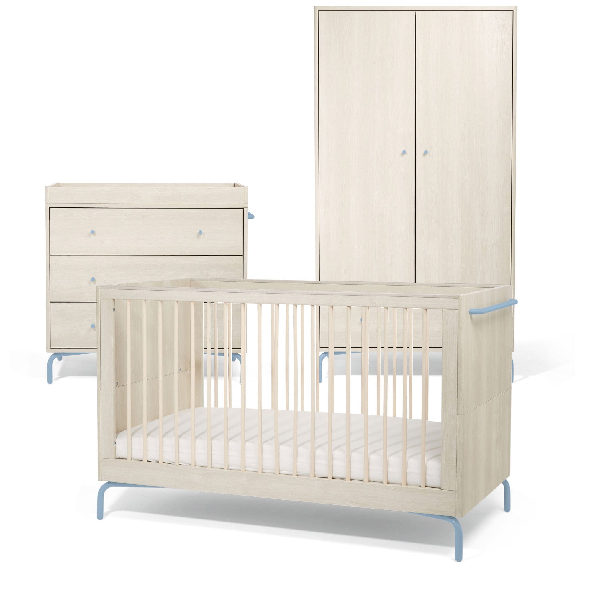 Mamas & Papas cot bed room sets Mamas & Papas Kinlay 3 Piece Roomset - Dusty Blue