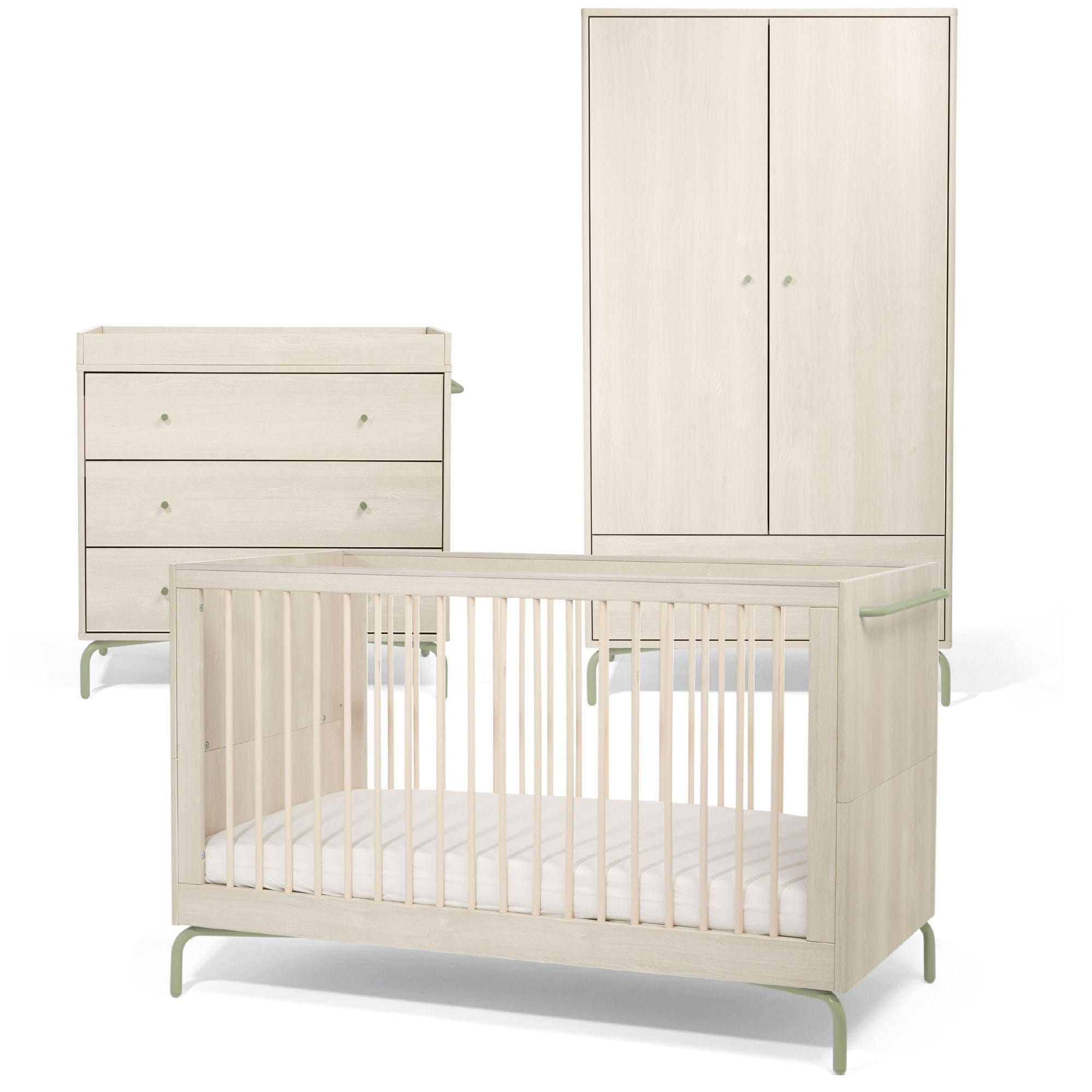 Mamas & Papas cot bed room sets Mamas & Papas Kinlay 3 Piece Roomset - Moss Green