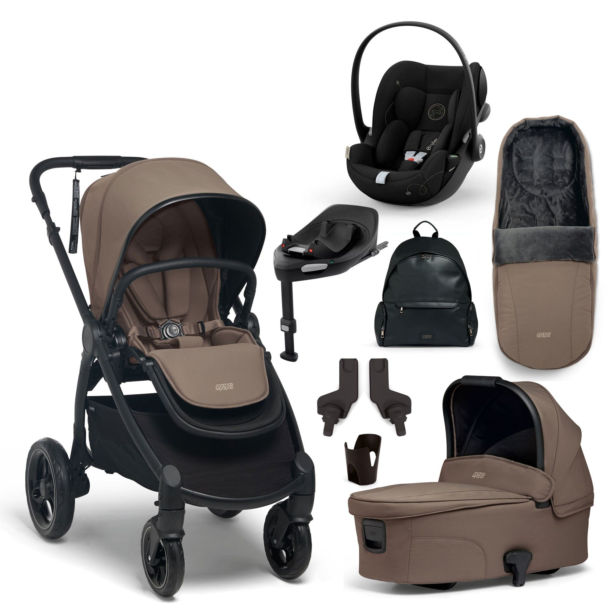 Mamas & Papas travel systems Mamas & Papas Ocarro 8 Piece Cybex Travel System - Café 17496-CAF-CLG