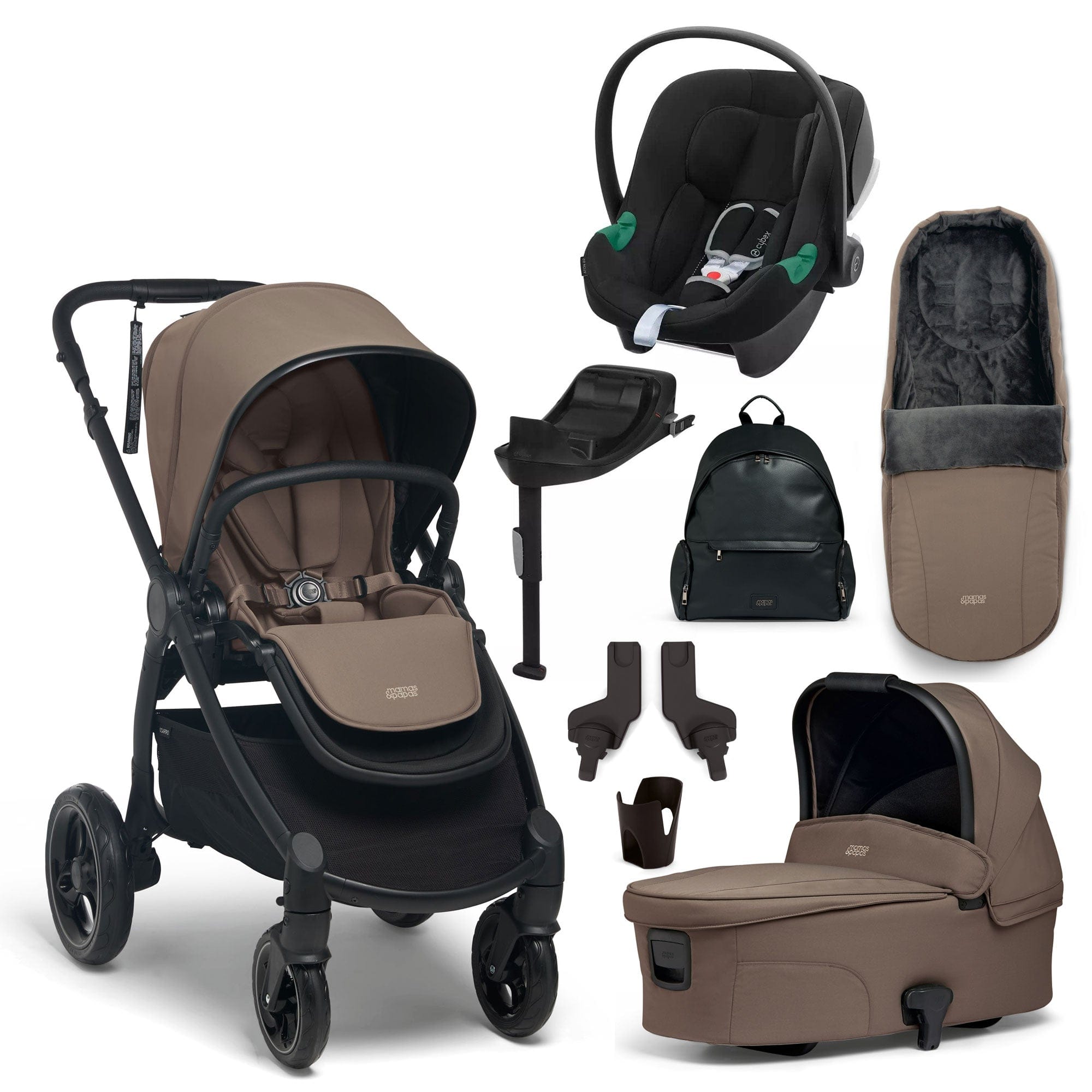 Mamas & Papas travel systems Mamas & Papas Ocarro 8 Piece Cybex Travel System - Café 17497-CAF-ATO