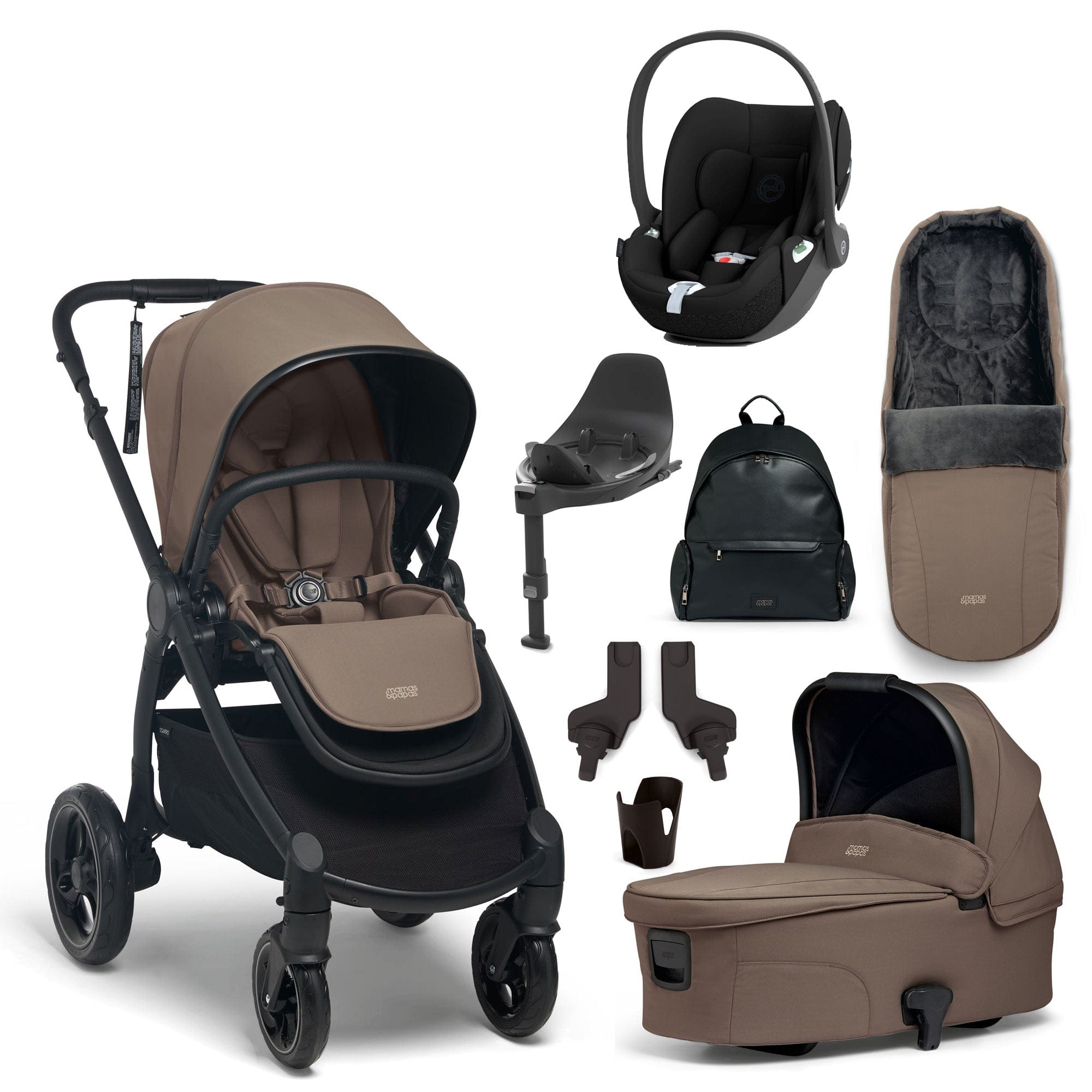 Mamas & Papas travel systems Mamas & Papas Ocarro 8 Piece Cybex Travel System - Café 6192J0201