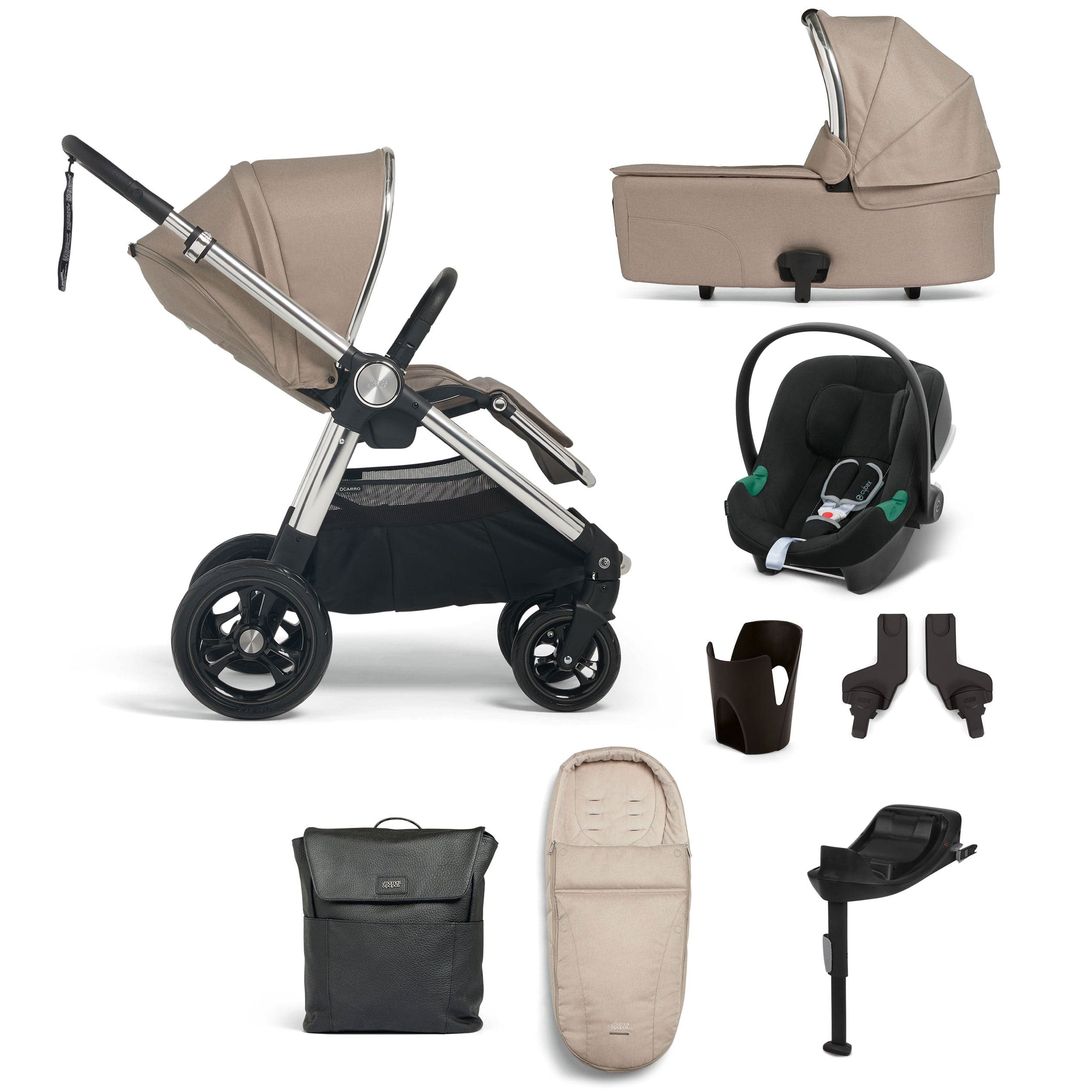 Mamas & Papas travel systems Mamas & Papas Ocarro 8 Piece Cybex Travel System in Biscuit 15250-BIS