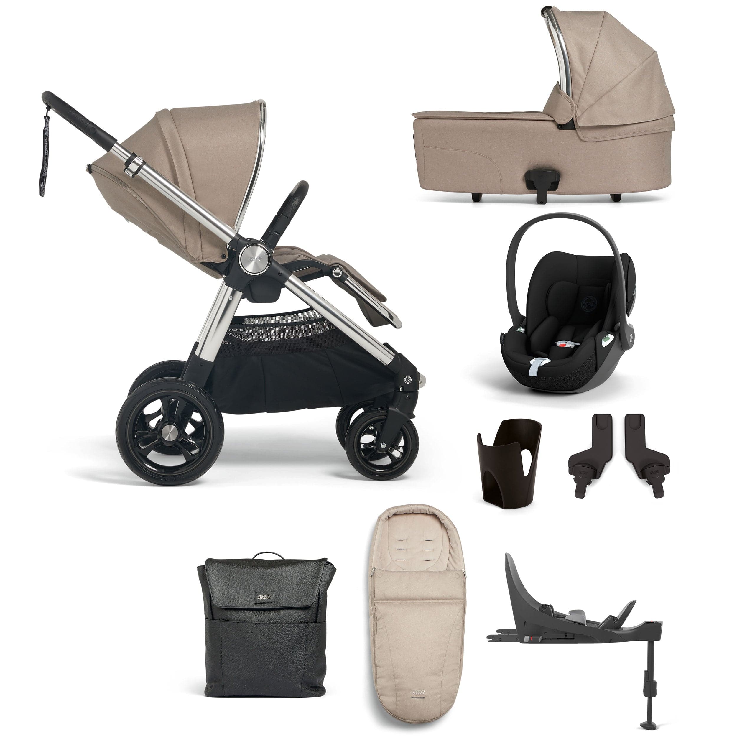 Mamas & Papas travel systems Mamas & Papas Ocarro 8 Piece Cybex Travel System in Biscuit 15251-BIS