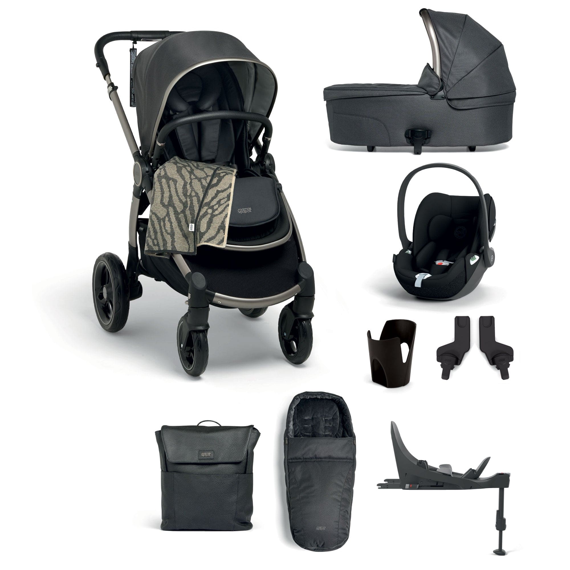 Mamas & Papas travel systems Mamas & Papas Ocarro 8 Piece Cybex Travel System in Graphite 85451GT00