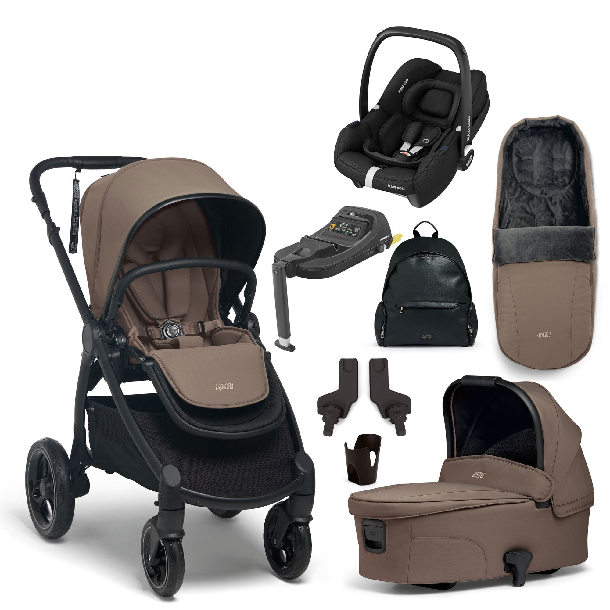 Mamas & Papas travel systems Mamas & Papas Ocarro 8 Piece Maxi-Cosi Travel System - Café 17498-CAF-CAB