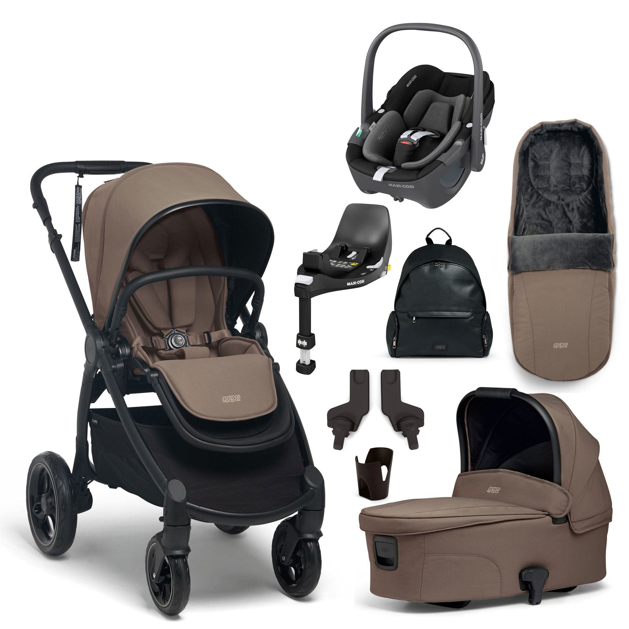 Mamas & Papas travel systems Mamas & Papas Ocarro 8 Piece Maxi-Cosi Travel System - Café 17499-CAF-P360