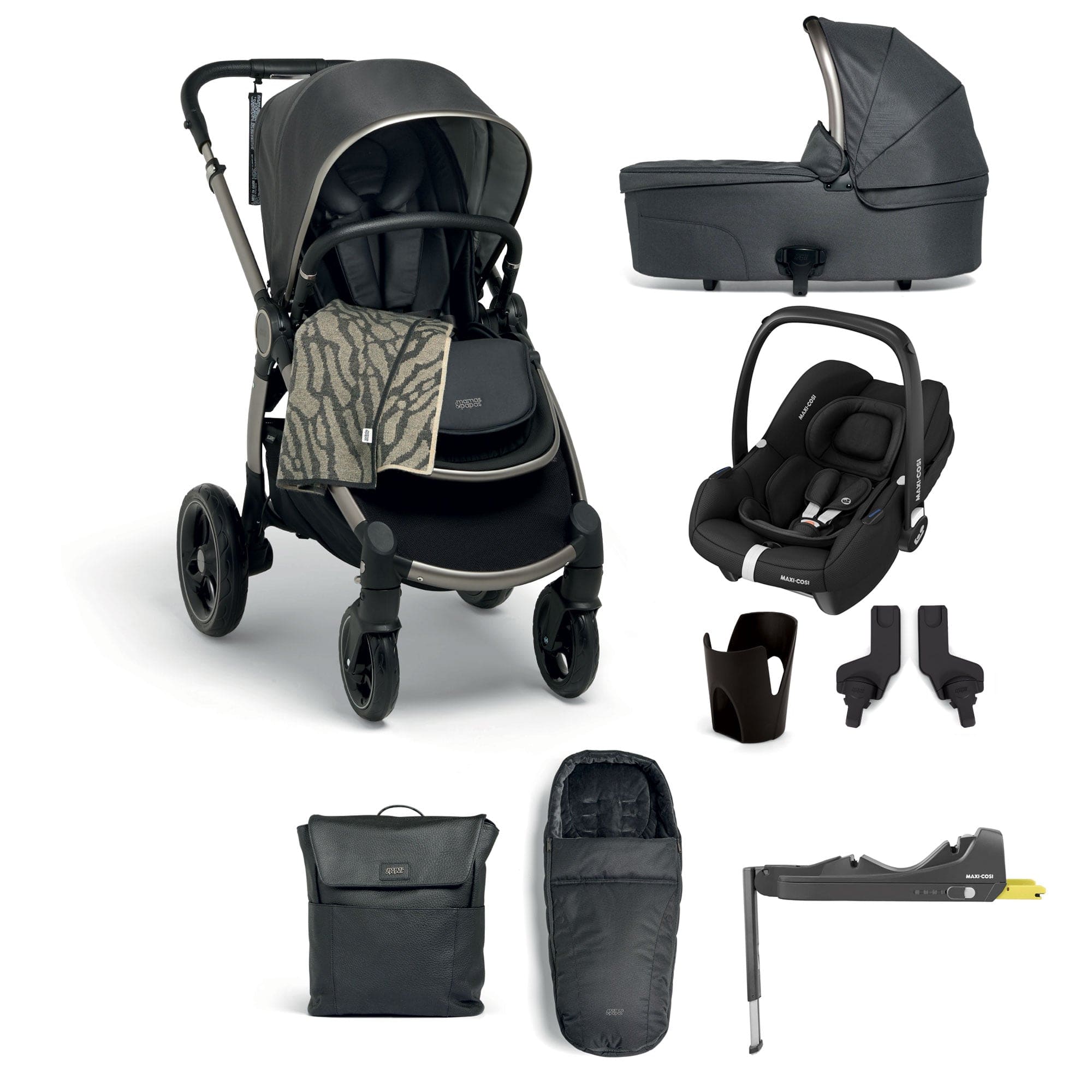 Mamas & Papas travel systems Mamas & Papas Ocarro 8 Piece Maxi-Cosi Travel System in Graphite 85451GT00-2