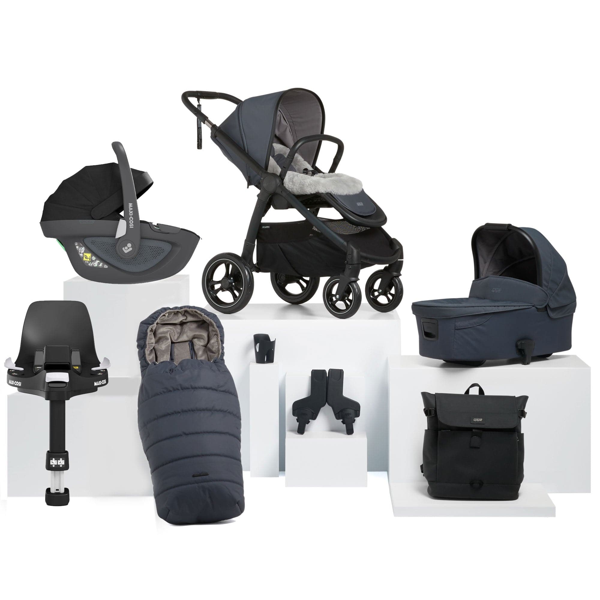 Mamas & Papas travel systems Mamas & Papas Ocarro 9 Piece Maxi-Cosi Travel System in Transcend 85451TC00-PEB