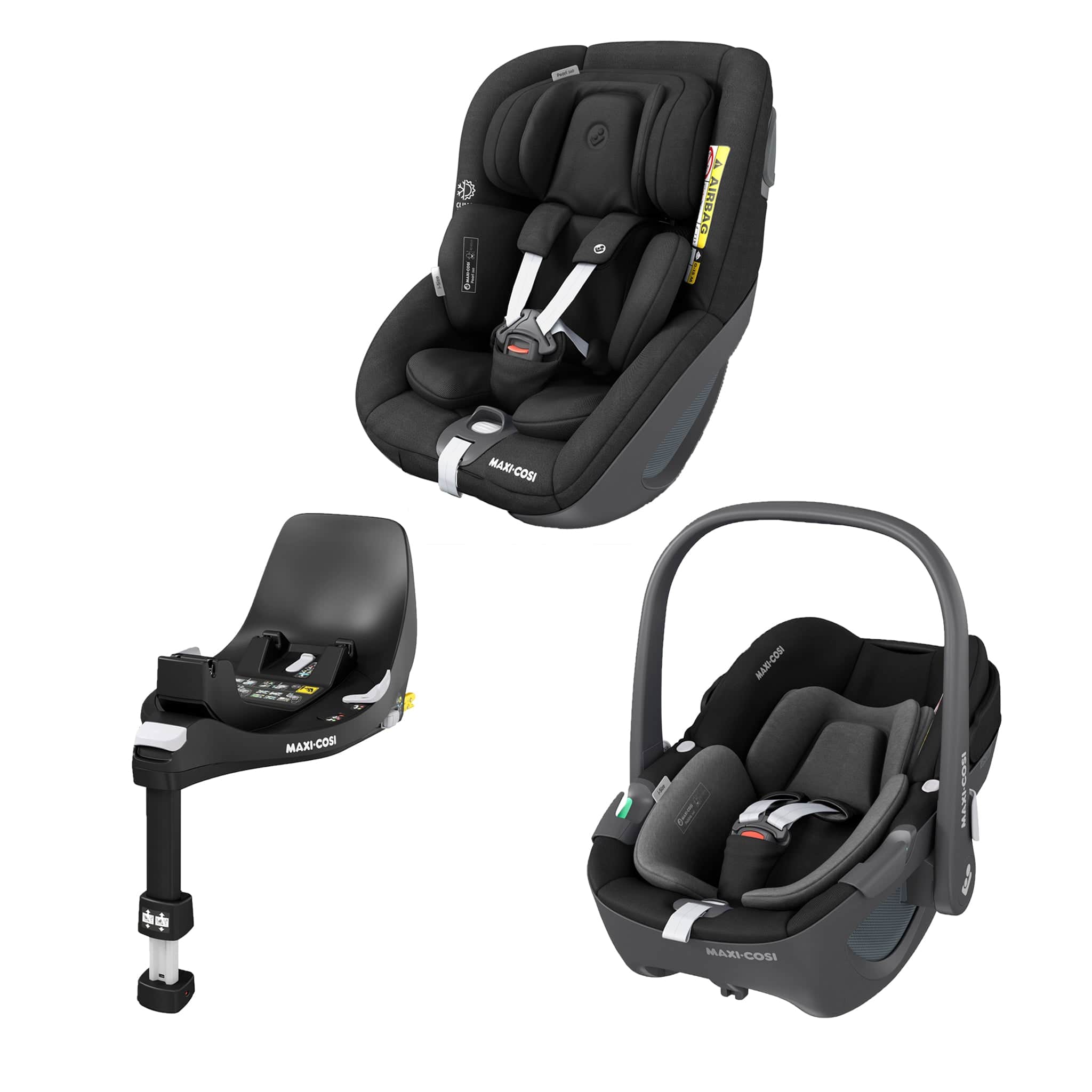 Maxi-Cosi baby car seats Maxi-Cosi Pebble 360, Pearl 360 & Familyfix 360 Base Bundle - Black KF10000048