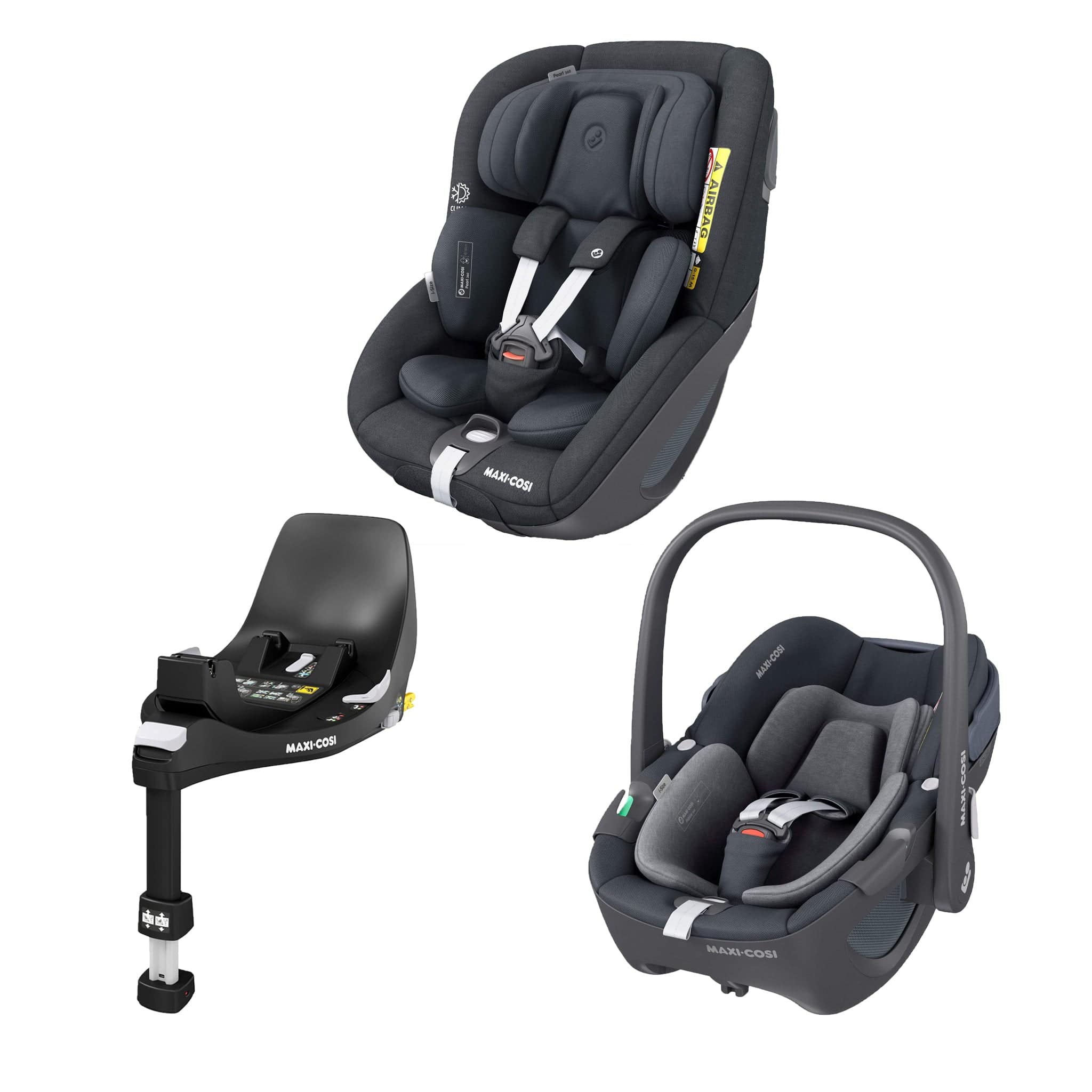 Maxi-Cosi baby car seats Maxi-Cosi Pebble 360, Pearl 360 & Familyfix 360 Base Bundle - Graphite KF10000049