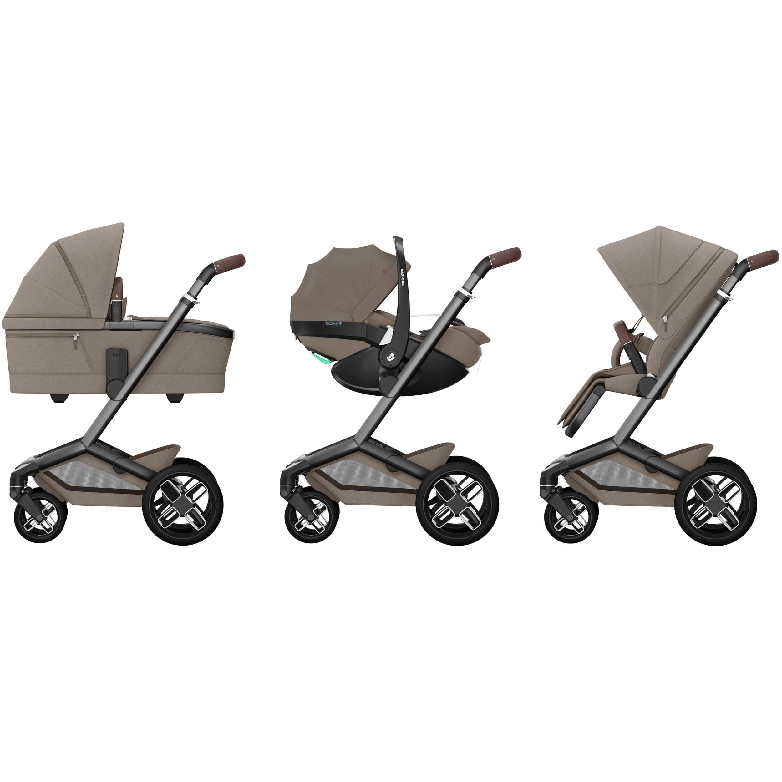 Maxi-Cosi travel systems Maxi-Cosi FAME Travel System in Twillic Truffle (Black Wheels) KF63300000