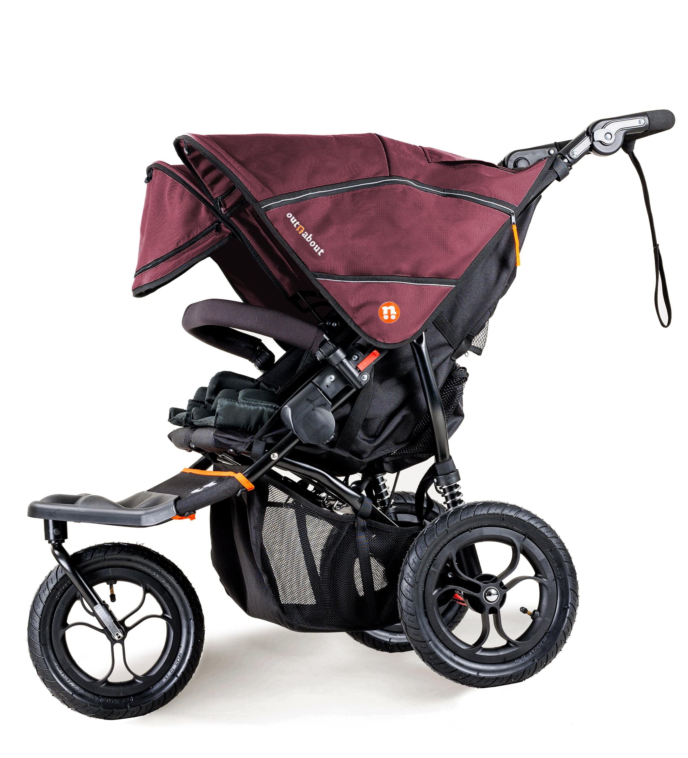 Out n About 3 Wheeler Pushchair Bundles Out n About Nipper Double Twin Starter Kit in Brambleberry Red 15711-DTW-Start-Red