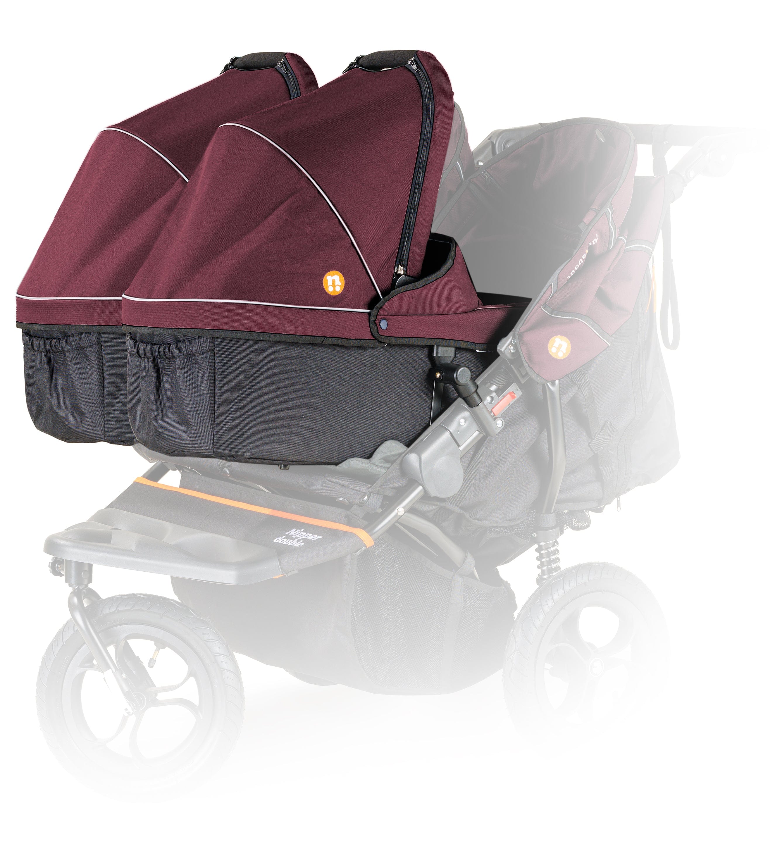 Out n About 3 Wheeler Pushchair Bundles Out n About Nipper Double Twin Starter Kit in Brambleberry Red 15711-DTW-Start-Red