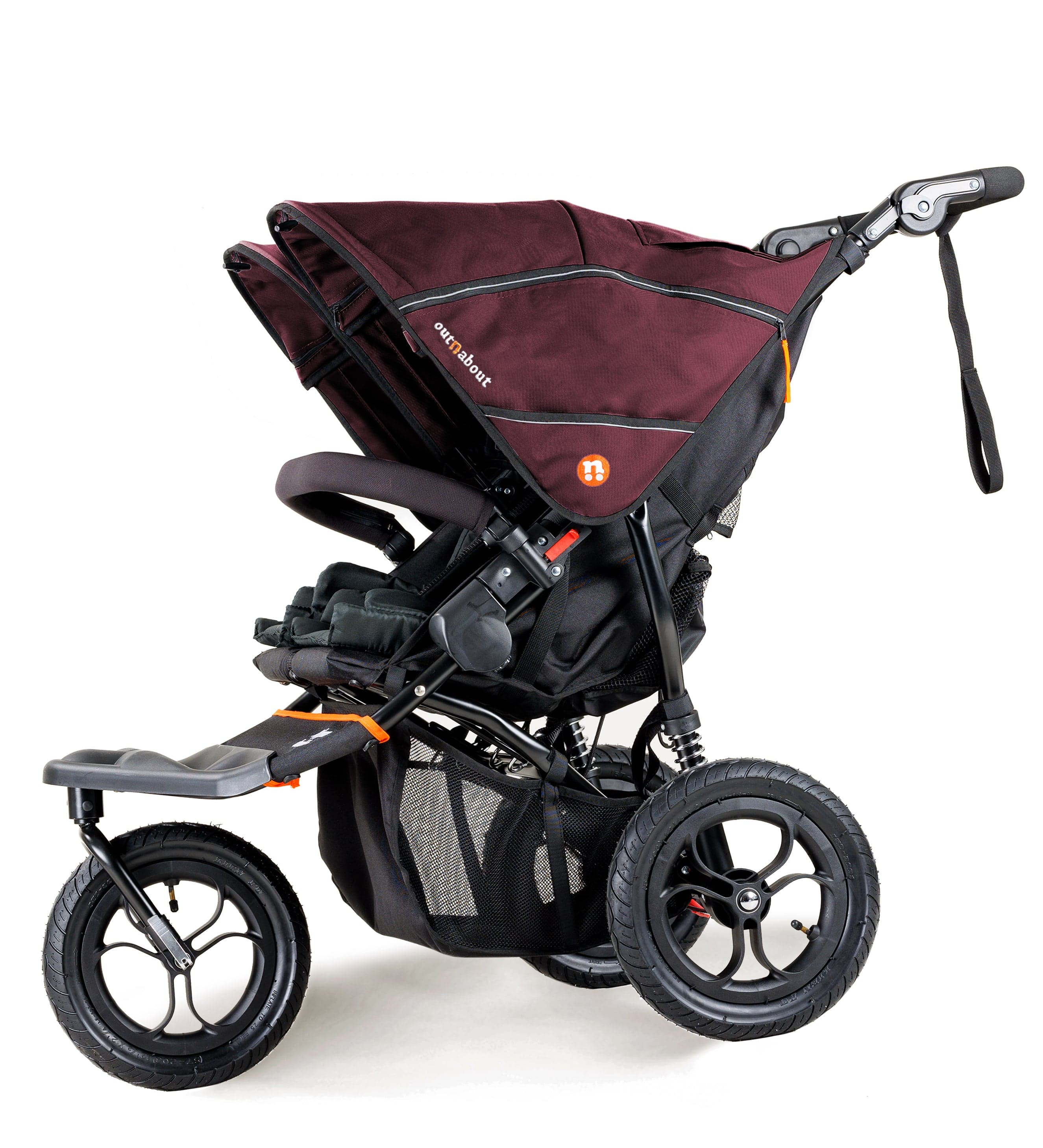 Out n About 3 Wheeler Pushchair Bundles Out n About Nipper Double Twin Starter Kit in Brambleberry Red 15711-DTW-Start-Red