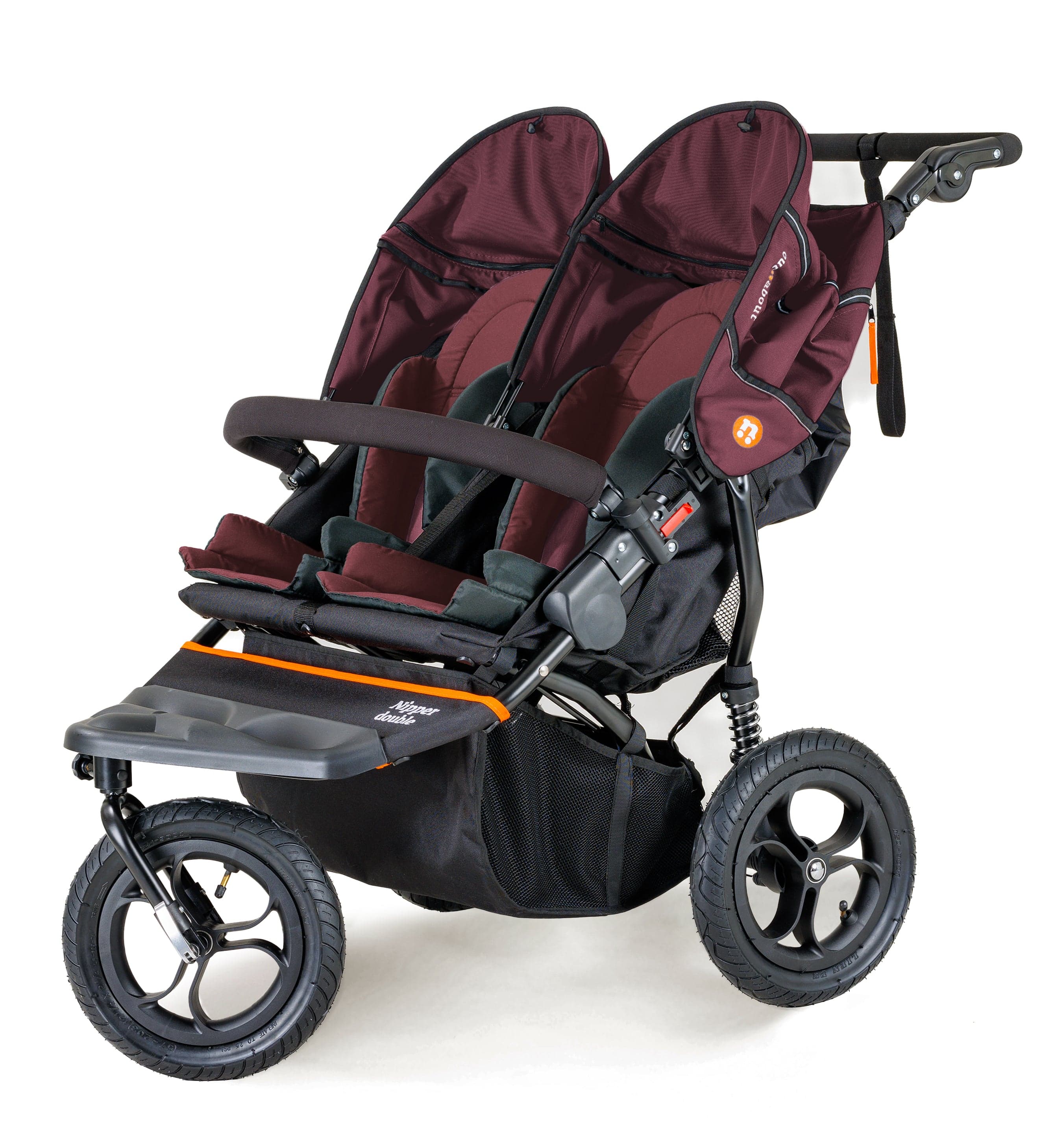 Out n About 3 Wheeler Pushchair Bundles Out n About Nipper Double Twin Starter Kit in Brambleberry Red 15711-DTW-Start-Red